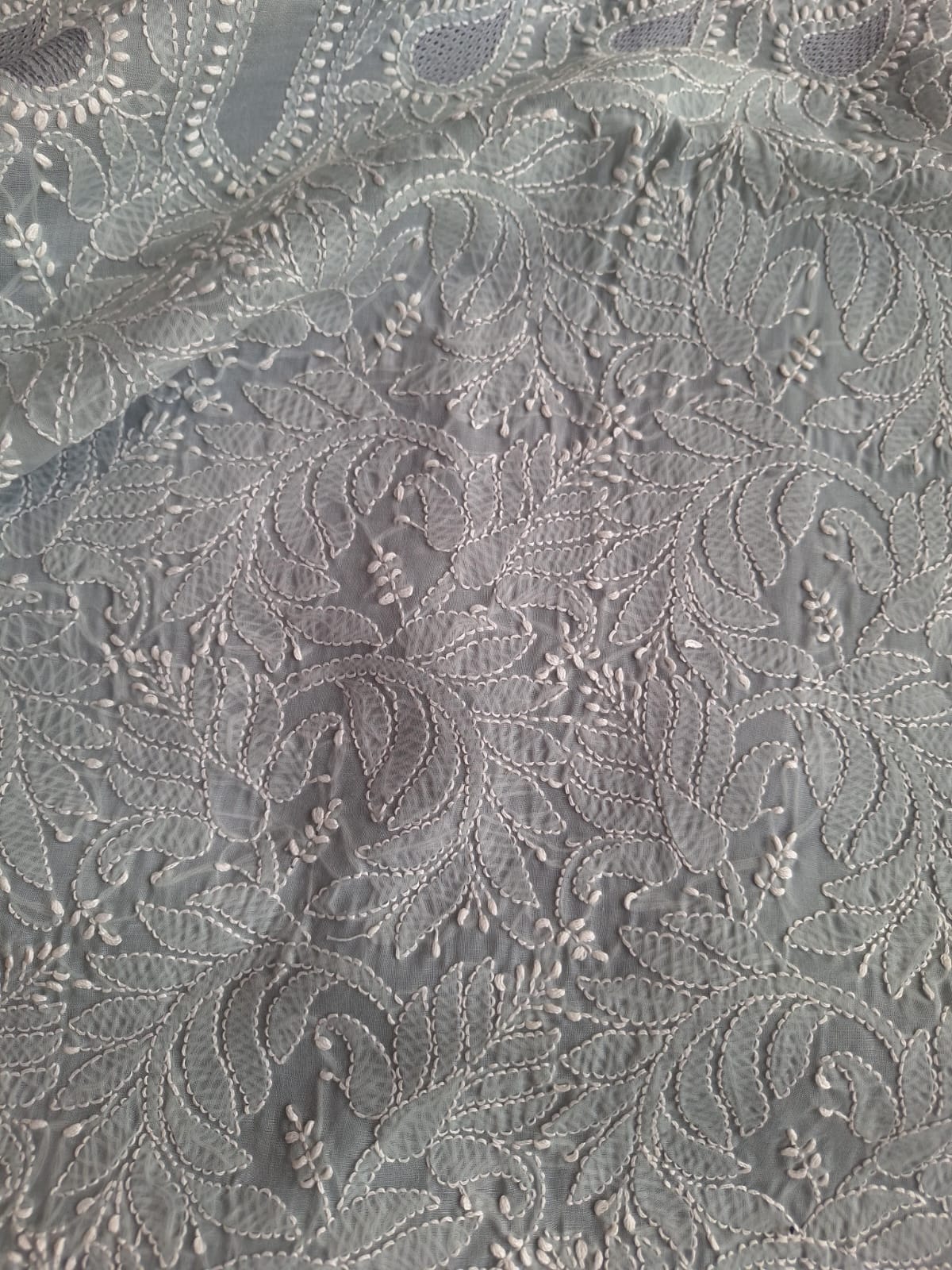 Grey Cotton Full Set with Jaaliwork