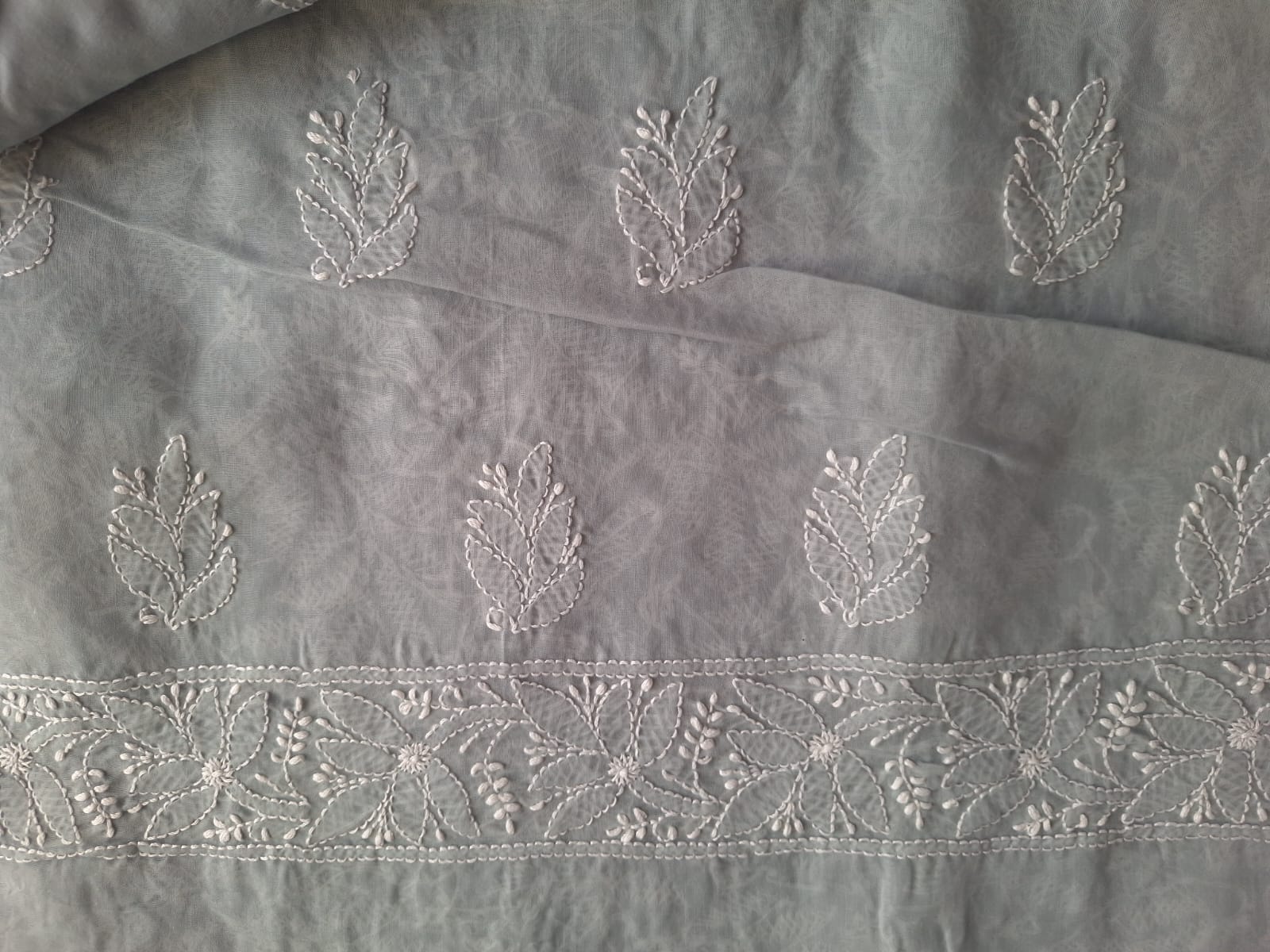 Grey Cotton Full Set with Jaaliwork