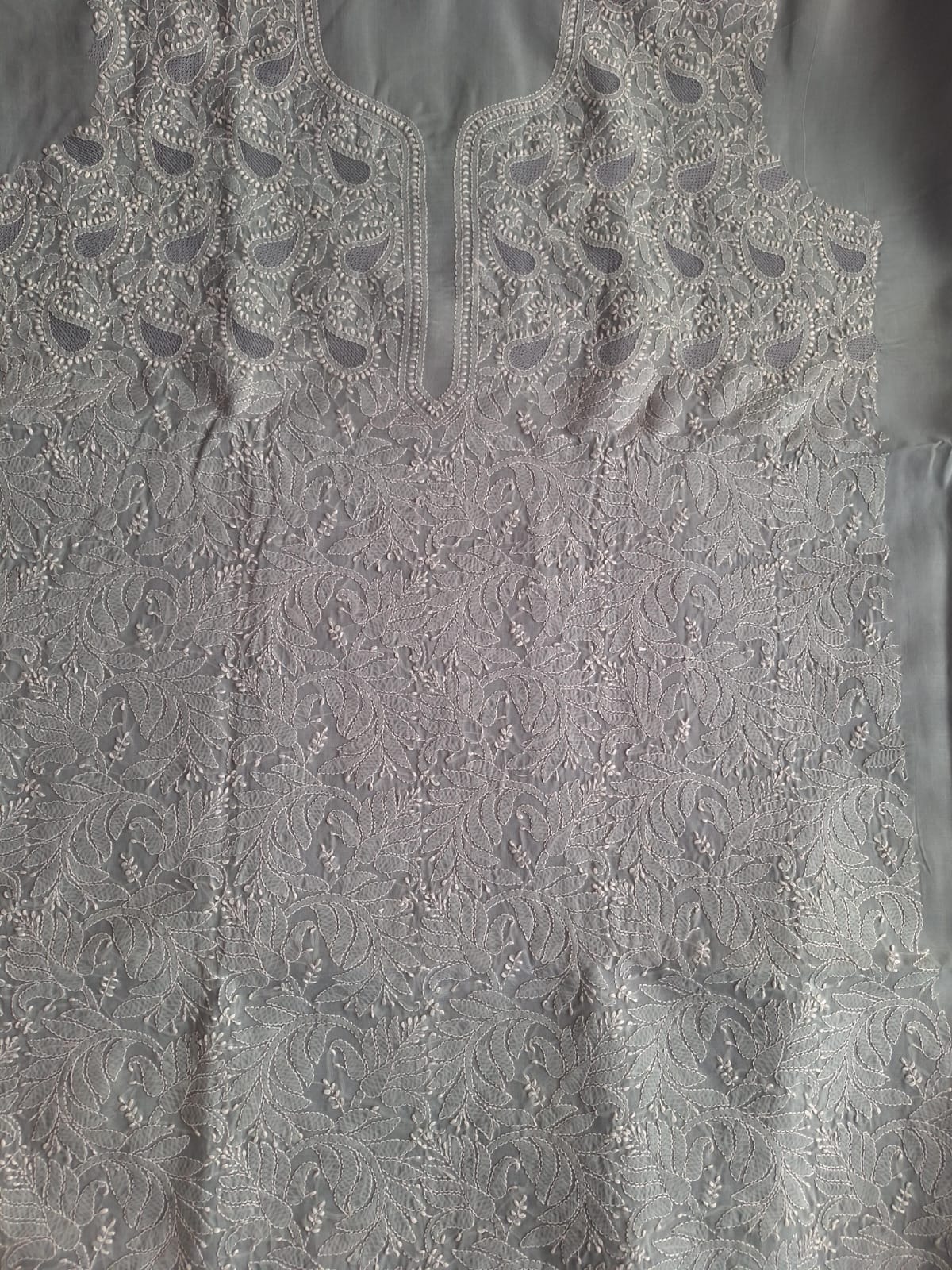 Grey Cotton Full Set with Jaaliwork