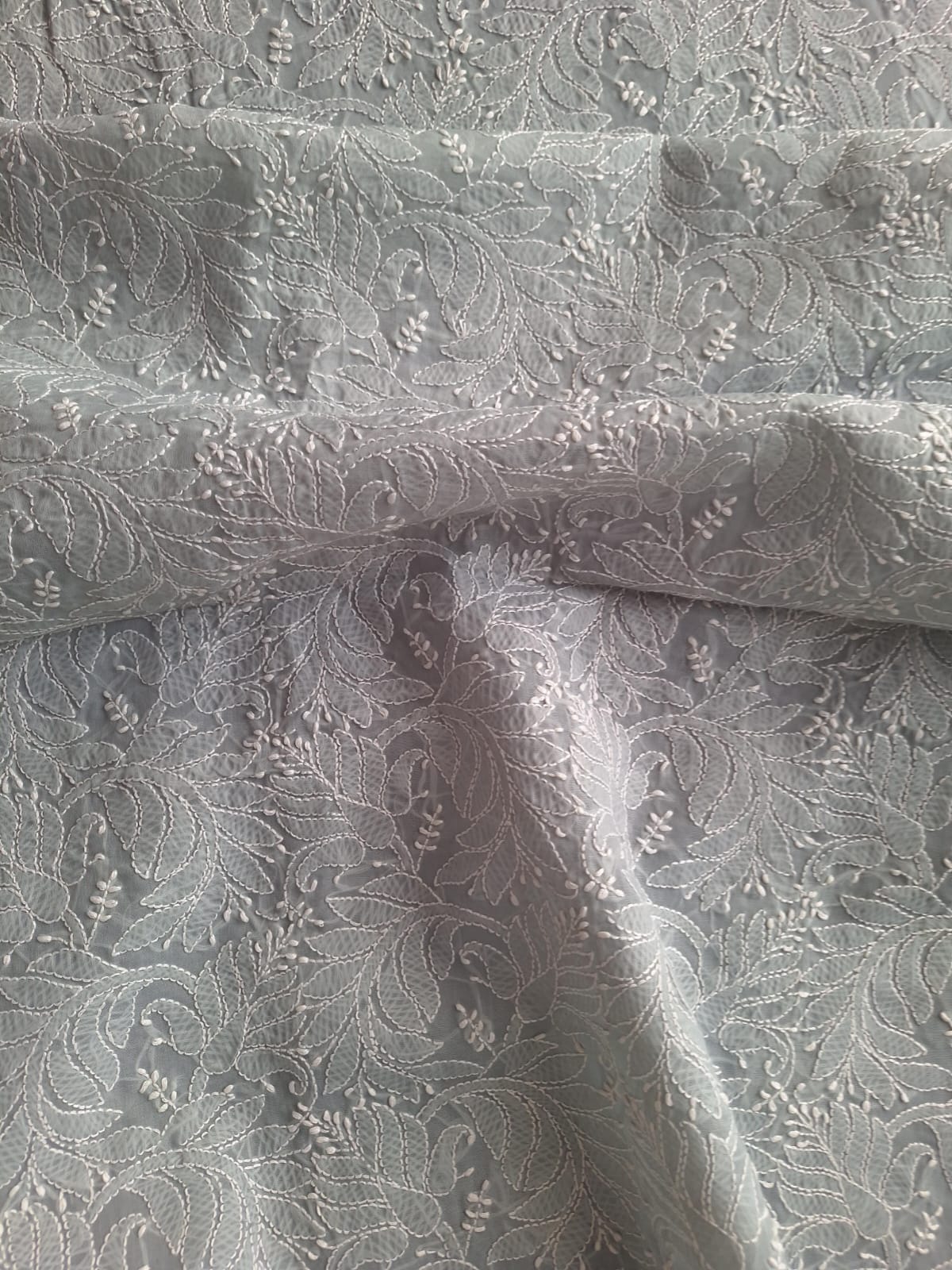 Grey Cotton Full Set with Jaaliwork