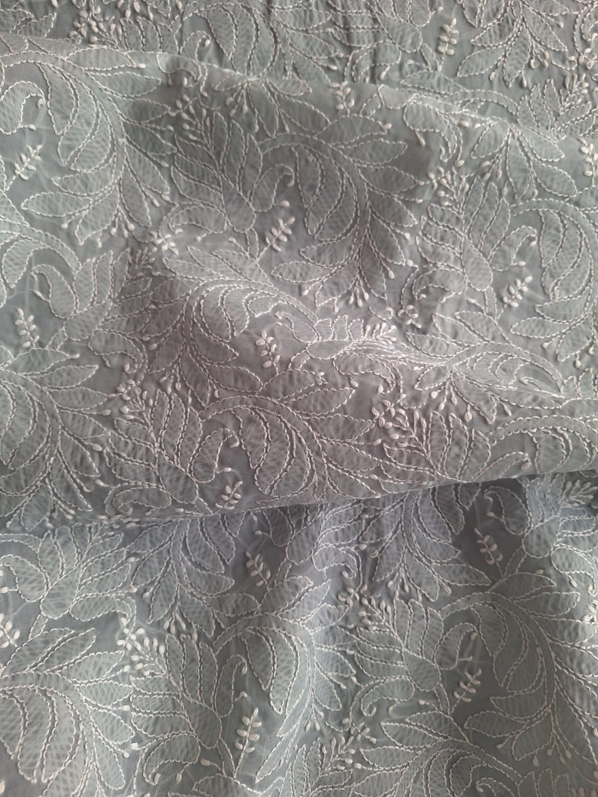 Grey Cotton Full Set with Jaaliwork