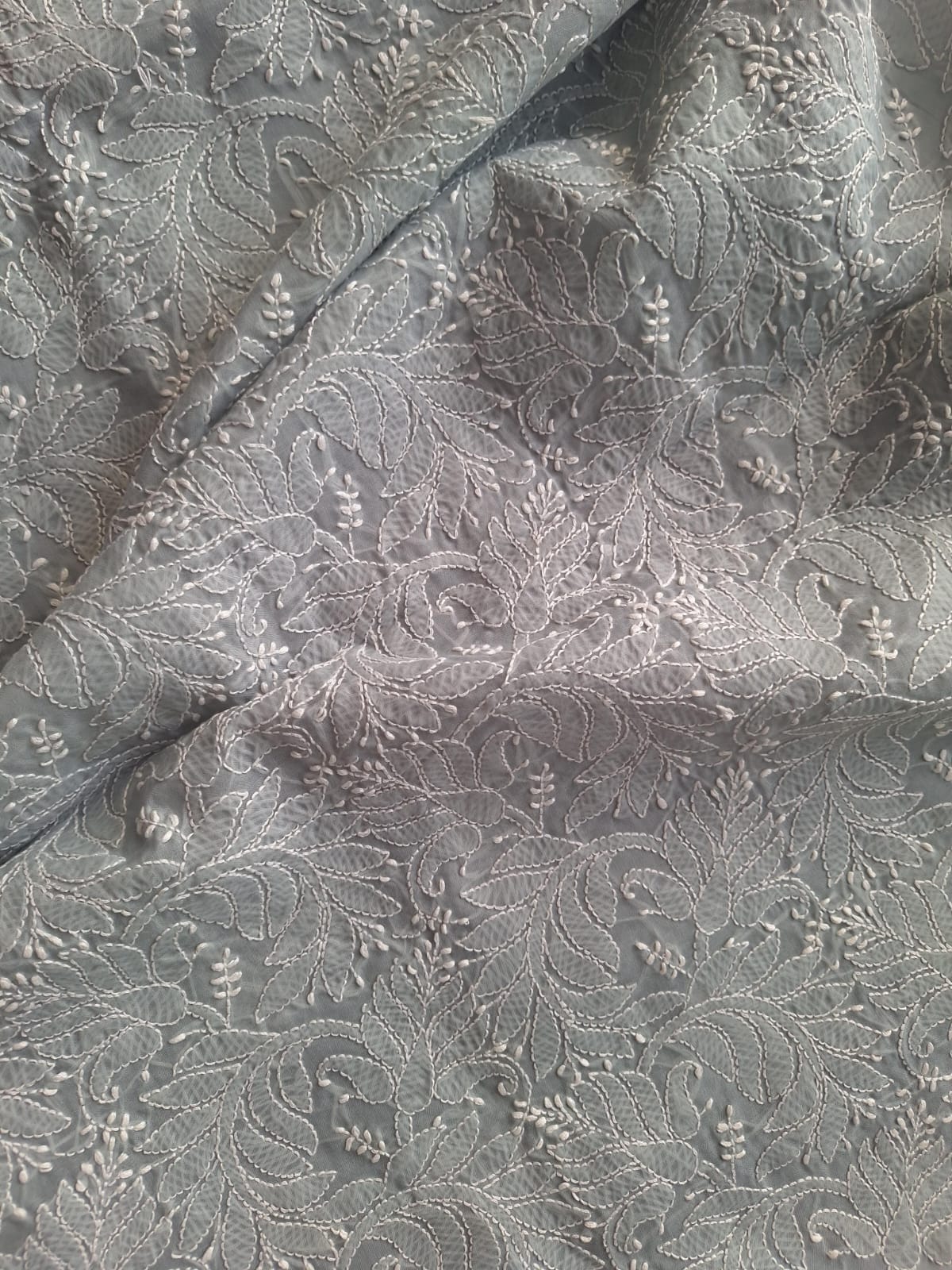 Grey Cotton Full Set with Jaaliwork