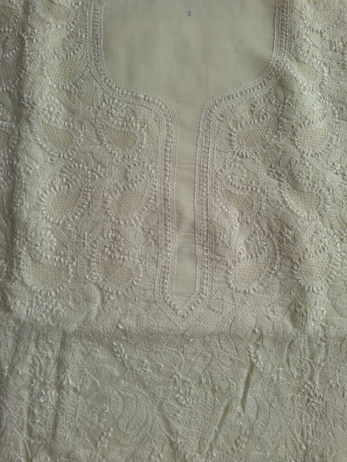 Cream Color Cotton Full Set with Jaaliwork