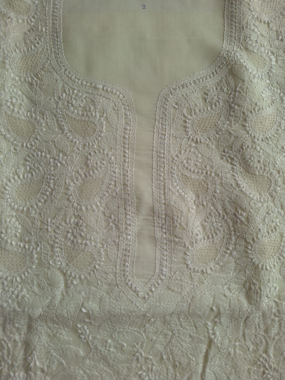 Cream Color Cotton Full Set with Jaaliwork