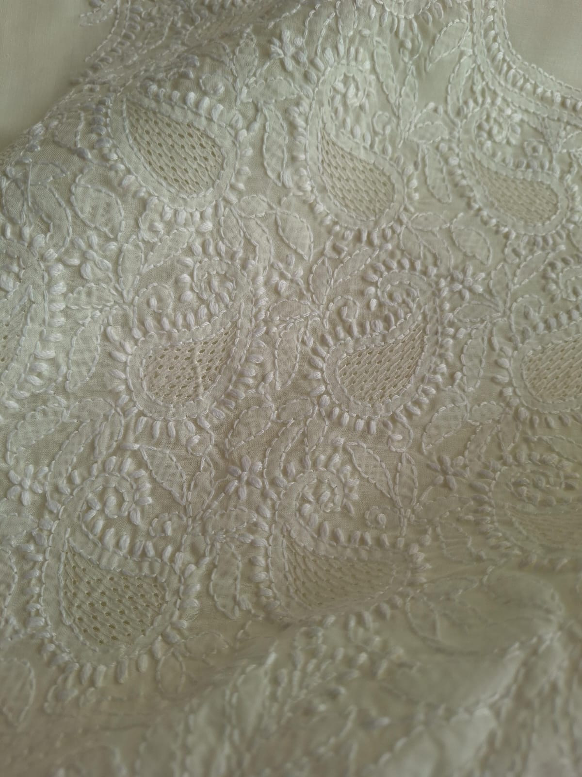 Cream Color Cotton Full Set with Jaaliwork