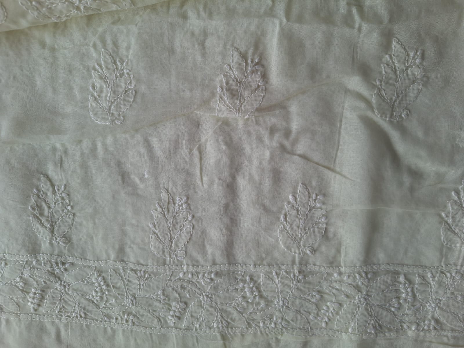 Cream Color Cotton Full Set with Jaaliwork