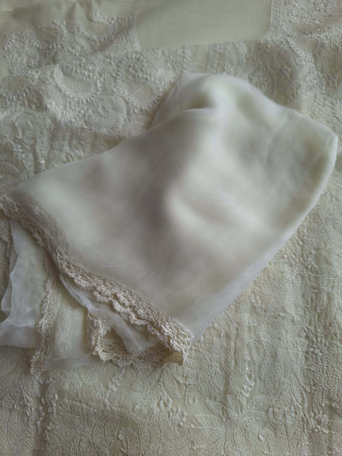 Cream Color Cotton Full Set with Jaaliwork