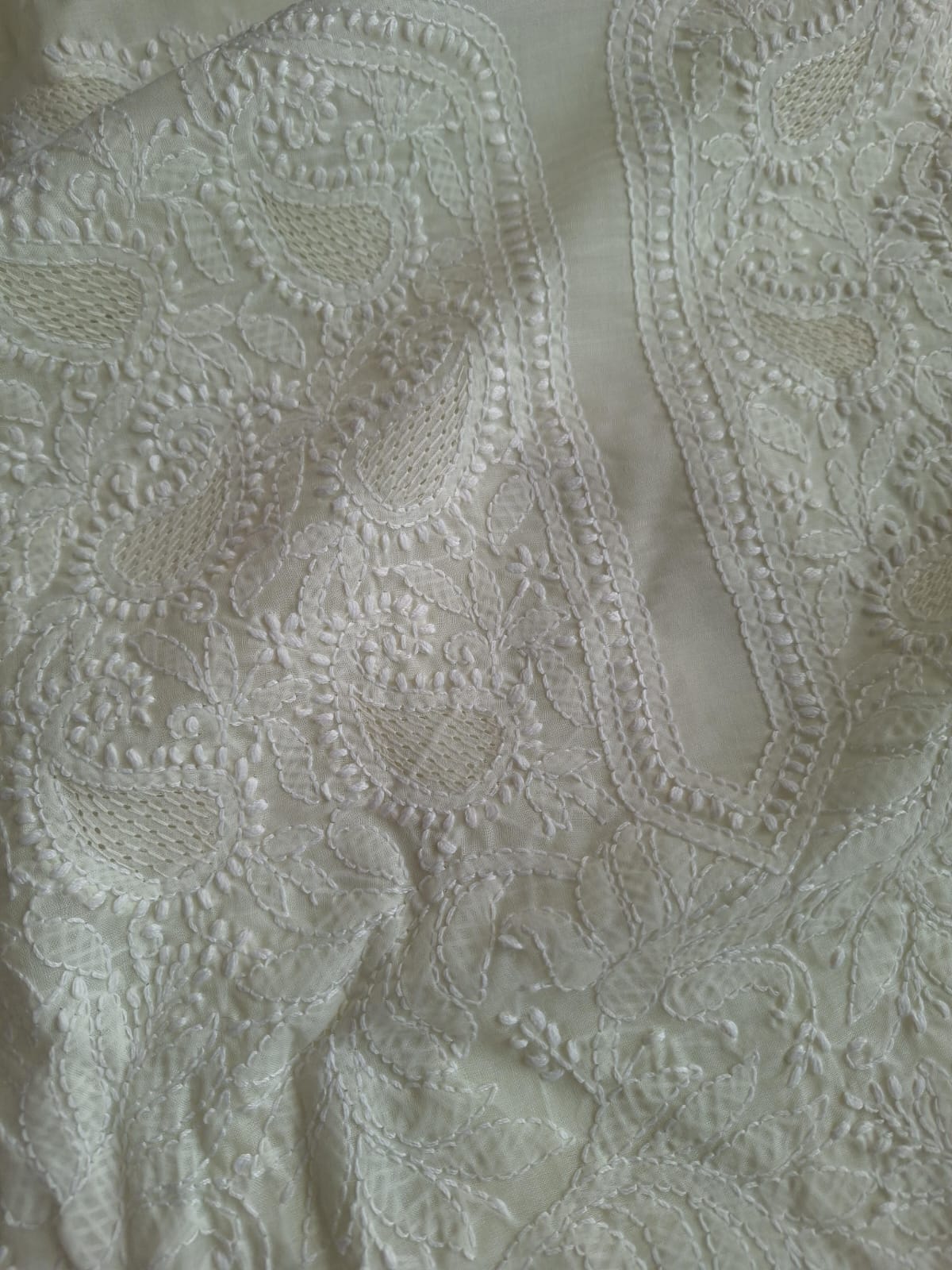 Cream Color Cotton Full Set with Jaaliwork