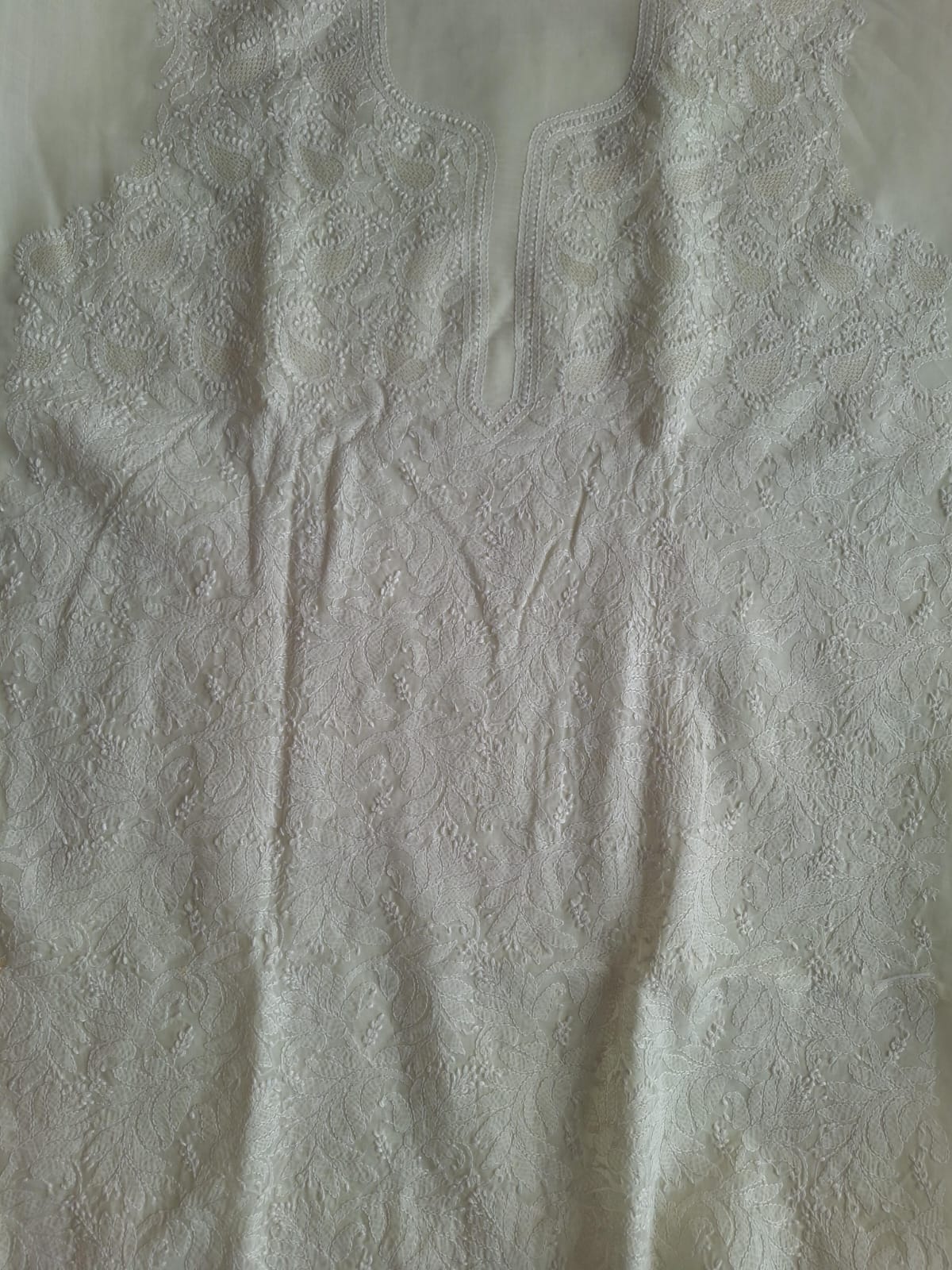 Cream Color Cotton Full Set with Jaaliwork