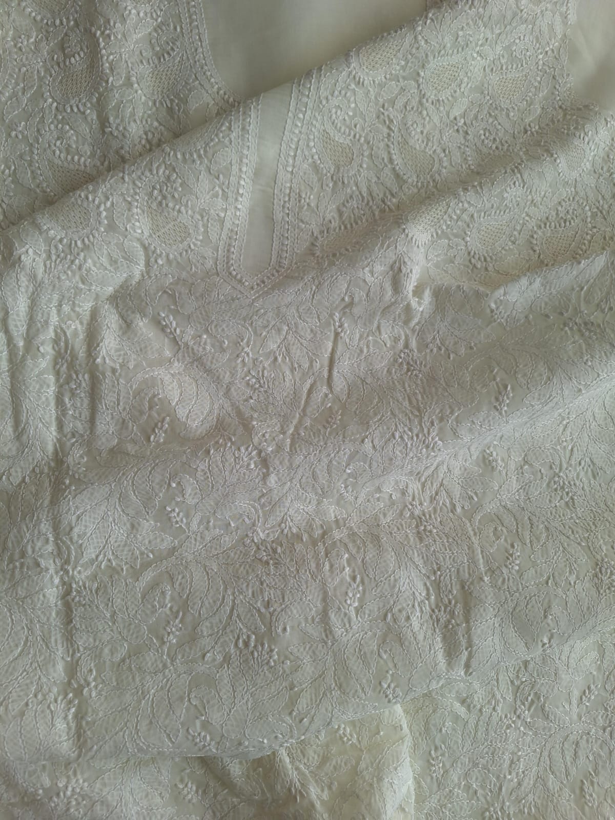 Cream Color Cotton Full Set with Jaaliwork