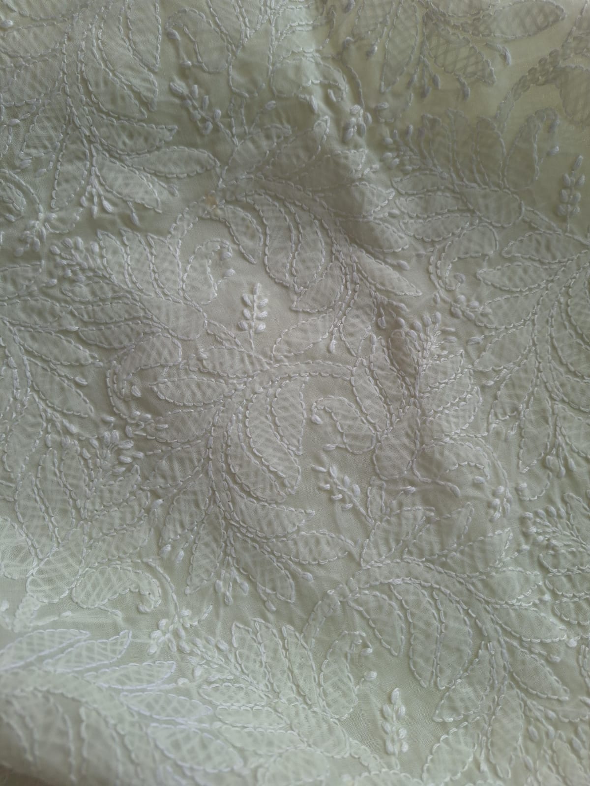 Cream Color Cotton Full Set with Jaaliwork