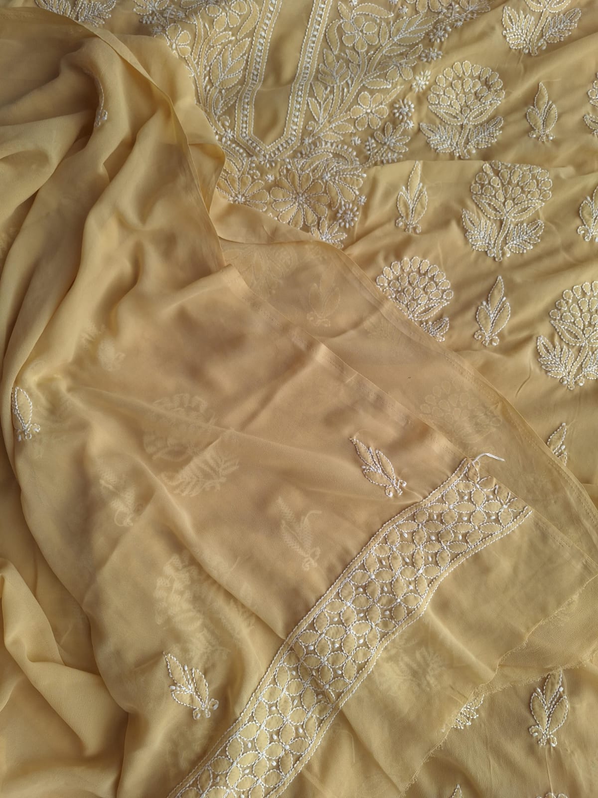 Semi Georgette Full set with Handwork