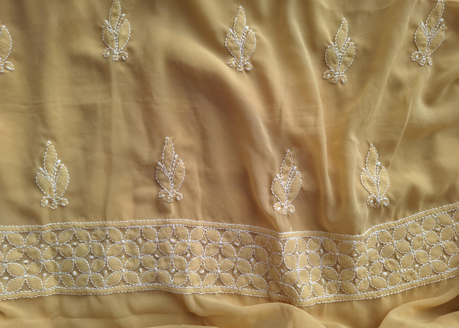 Semi Georgette Full set with Handwork