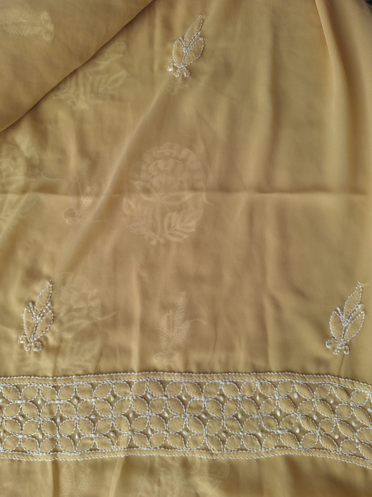 Semi Georgette Full set with Handwork