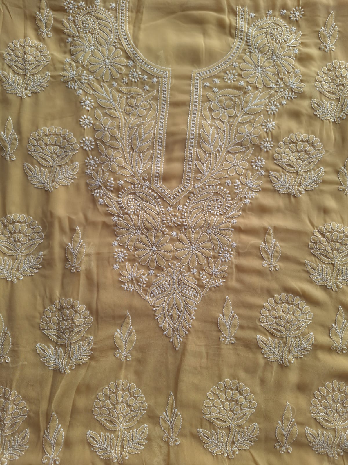 Semi Georgette Full set with Handwork