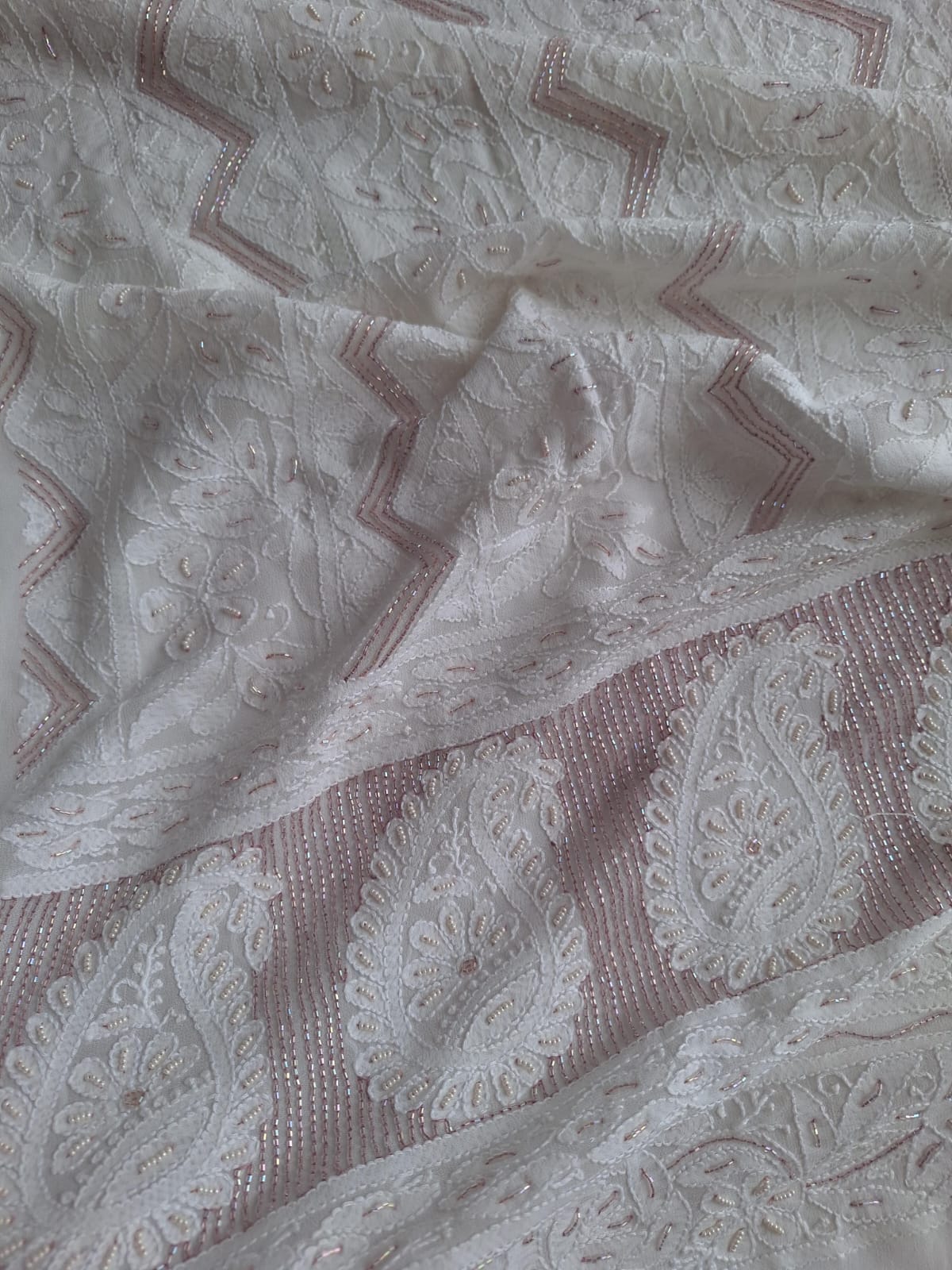 Premium Viscose Georgette Kurta and dupatta with Cutdana work