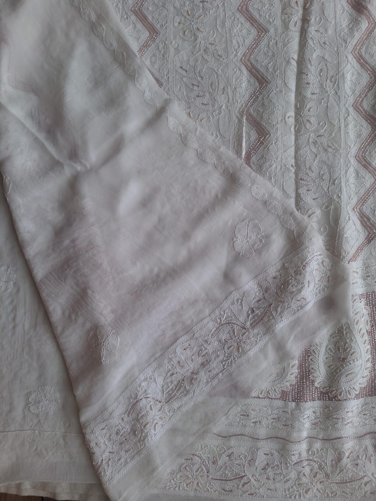 Premium Viscose Georgette Kurta and dupatta with Cutdana work