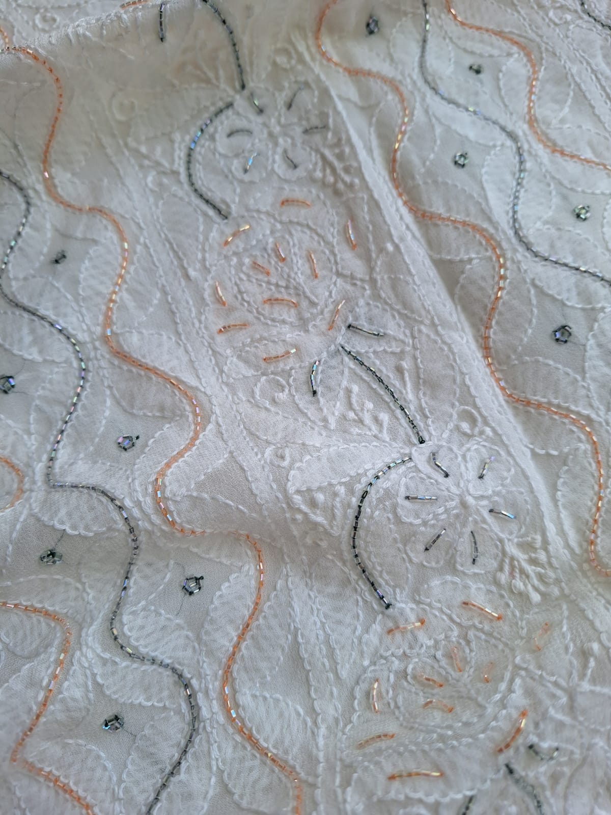 Dyeable Viscose Georgette Kurta and dupatta with Chikan and Cutdan