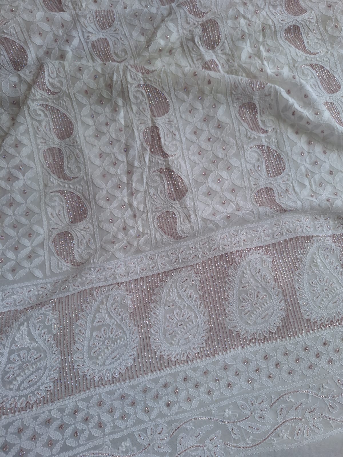 Premium Viscose Georgette kurta and dupatta set with Chikankari and Cutdana work