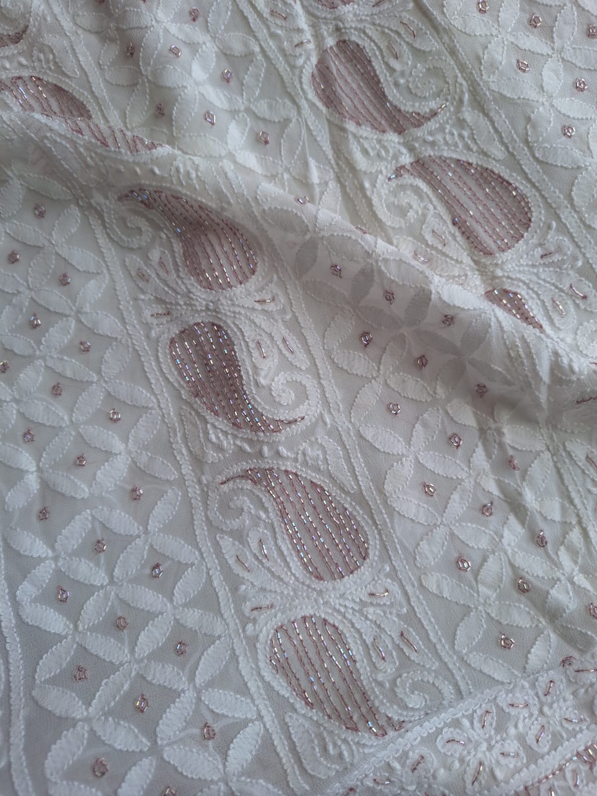 Premium Viscose Georgette kurta and dupatta set with Chikankari and Cutdana work