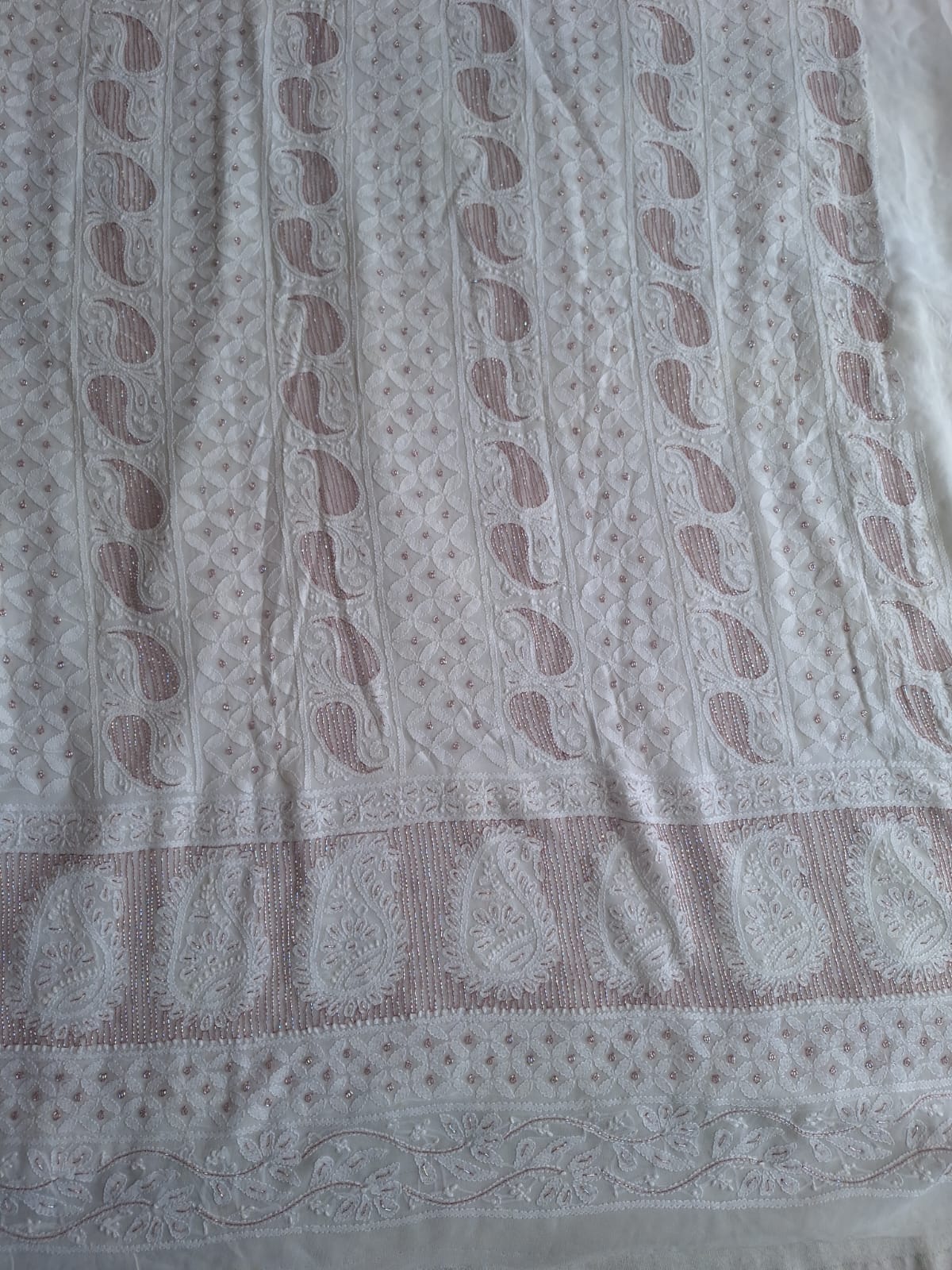 Premium Viscose Georgette kurta and dupatta set with Chikankari and Cutdana work