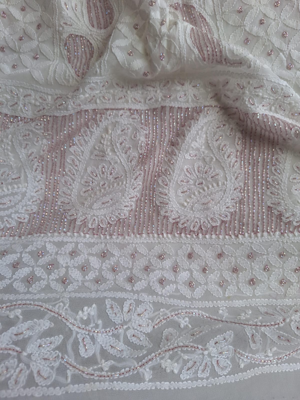 Premium Viscose Georgette kurta and dupatta set with Chikankari and Cutdana work