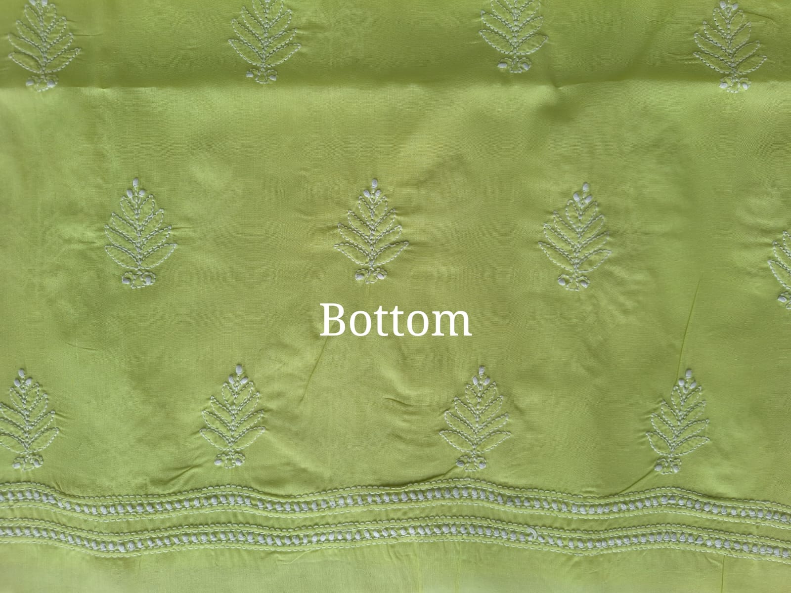 Green Cotton Hand embroidered  full set