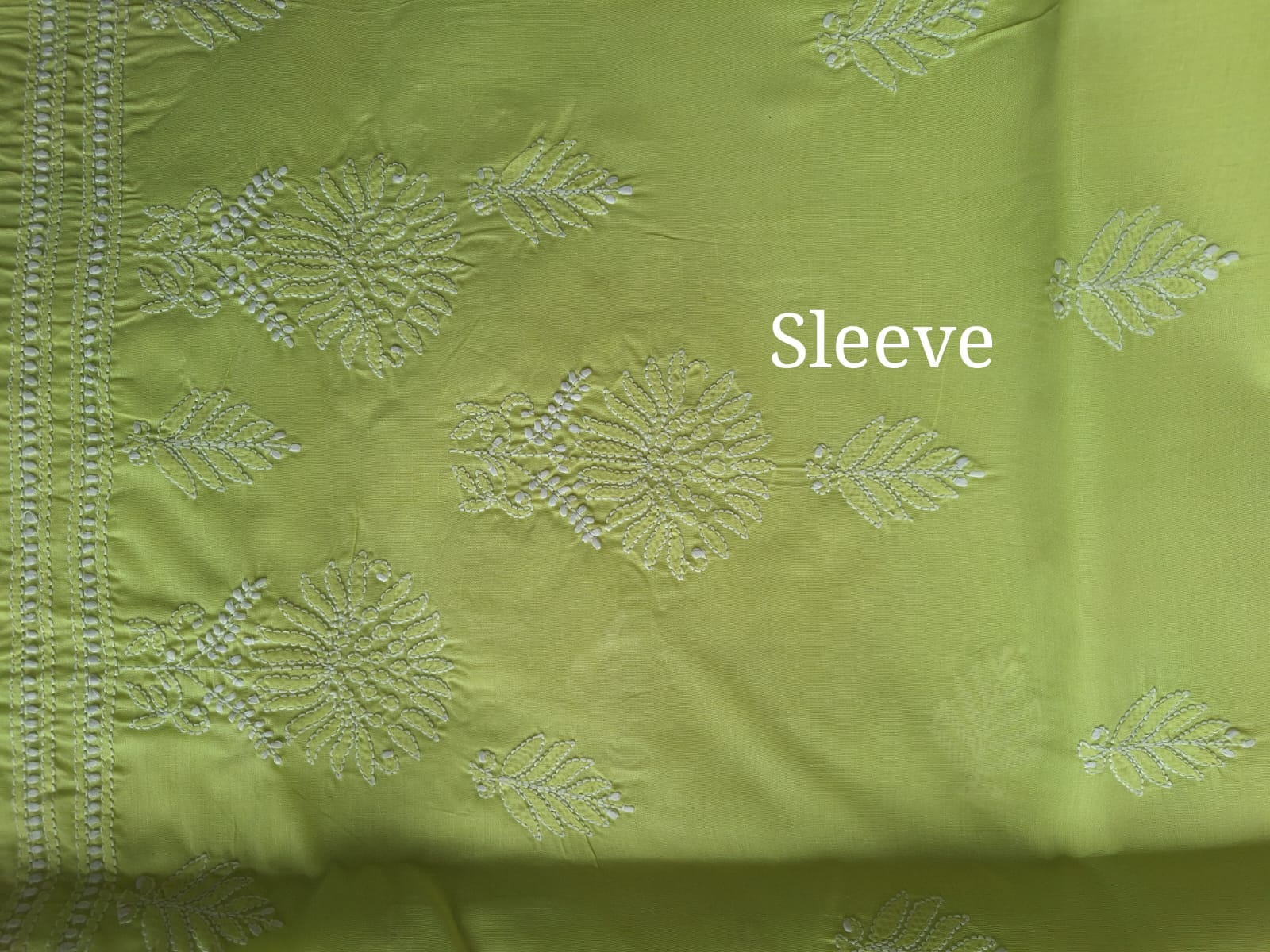 Green Cotton Hand embroidered  full set