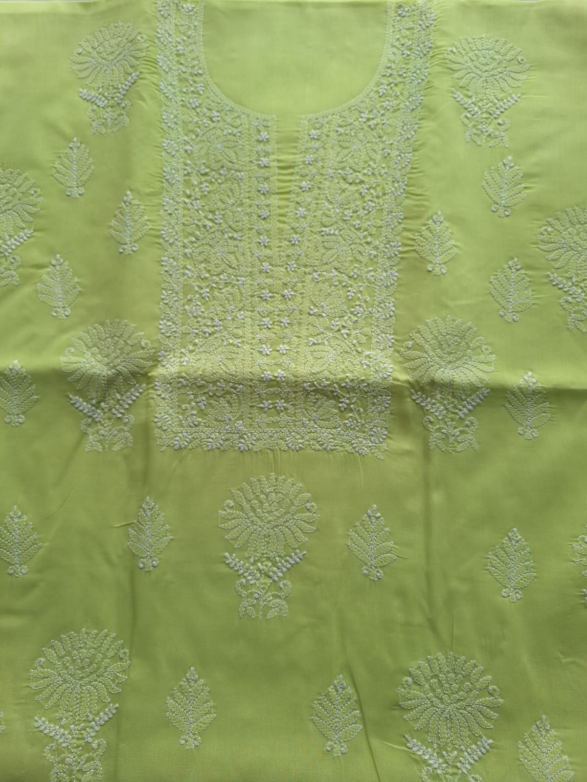 Green Cotton Hand embroidered  full set