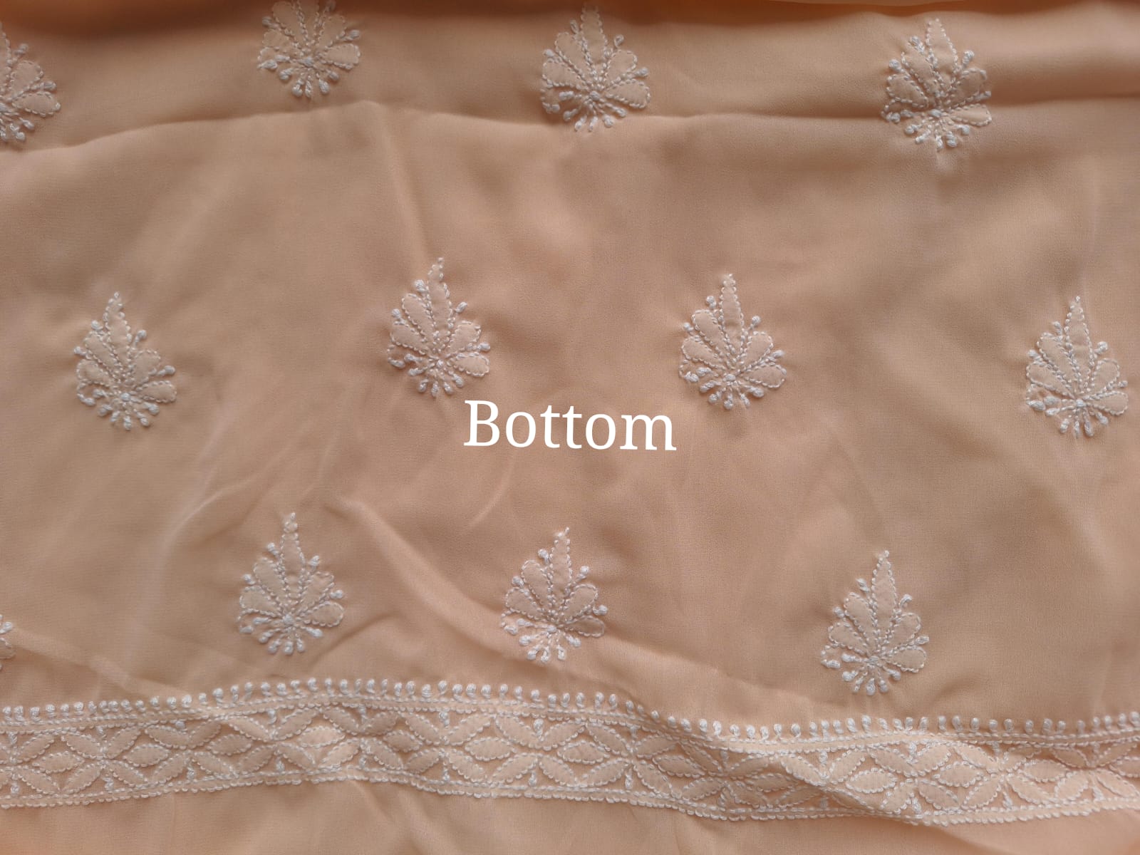 Peach Georgette Suit with Beautiful Chikankari