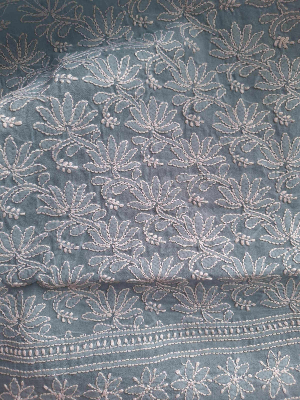 KAMAL Cotton Handcrafted Jaalwork Kurta Fabric