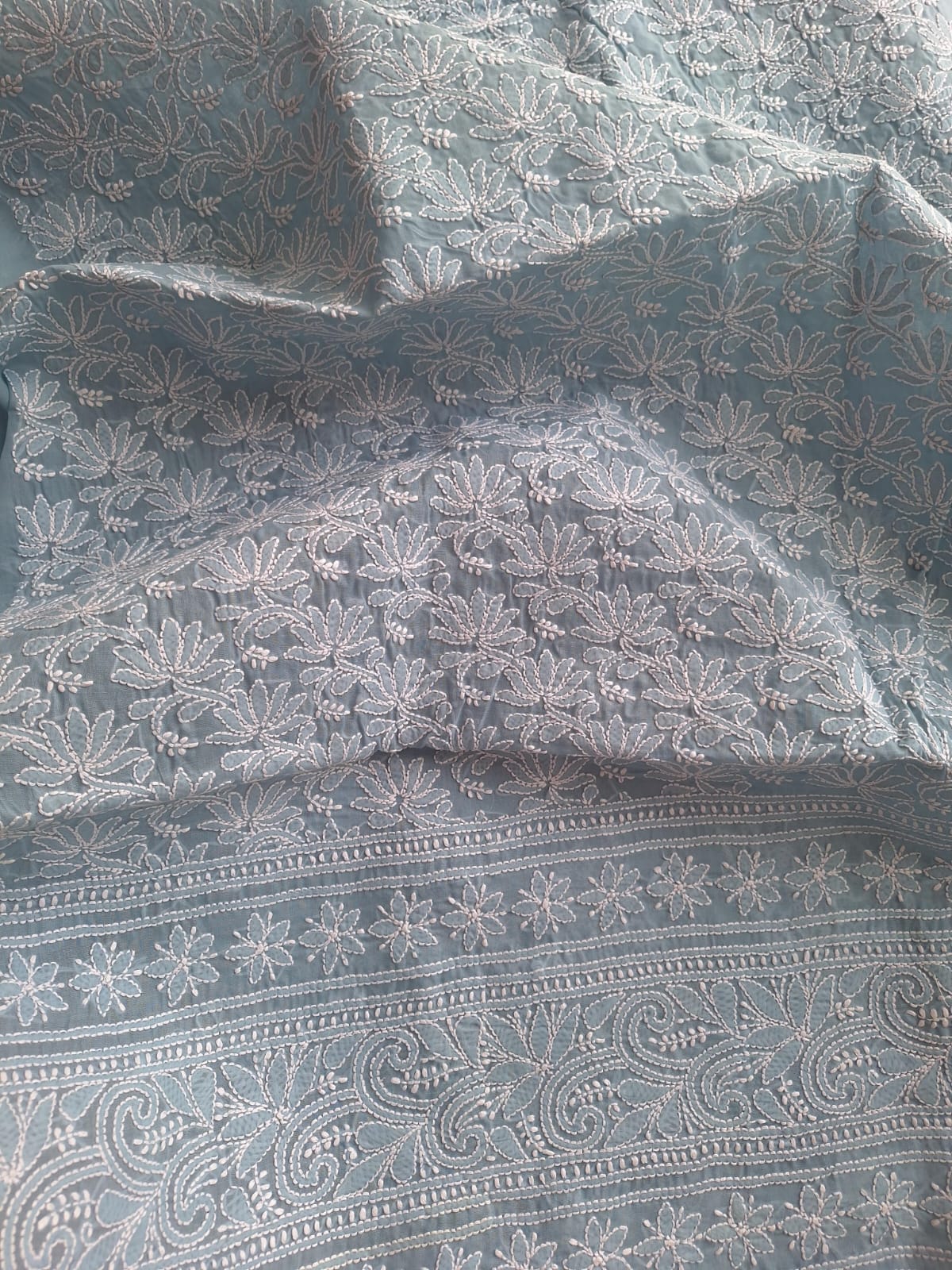 KAMAL Cotton Handcrafted Jaalwork Kurta Fabric
