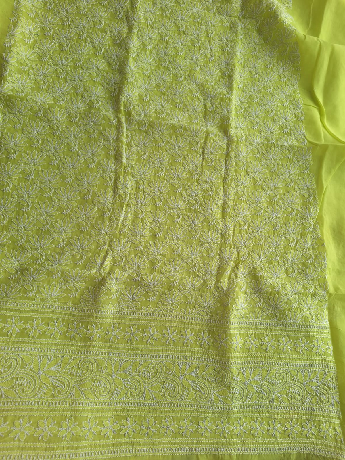 KAMAL Cotton Handcrafted Jaalwork Kurta Fabric