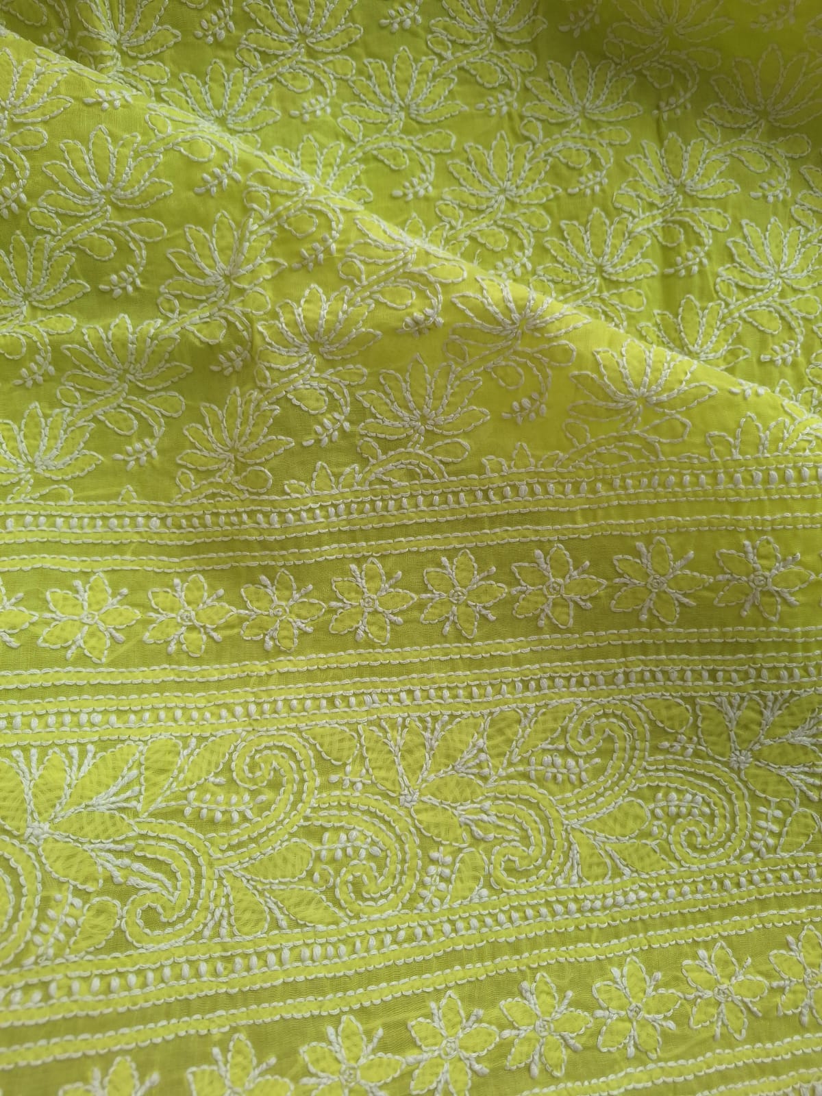 KAMAL Cotton Handcrafted Jaalwork Kurta Fabric