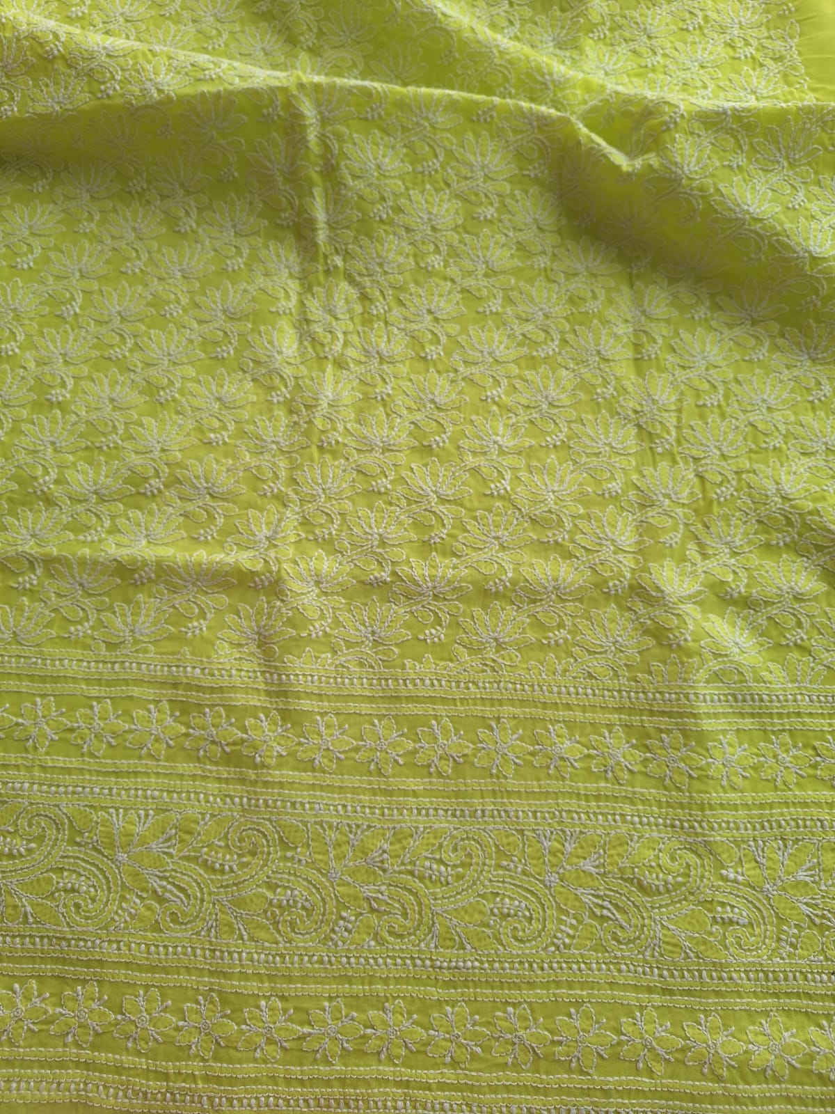 KAMAL Cotton Handcrafted Jaalwork Kurta Fabric