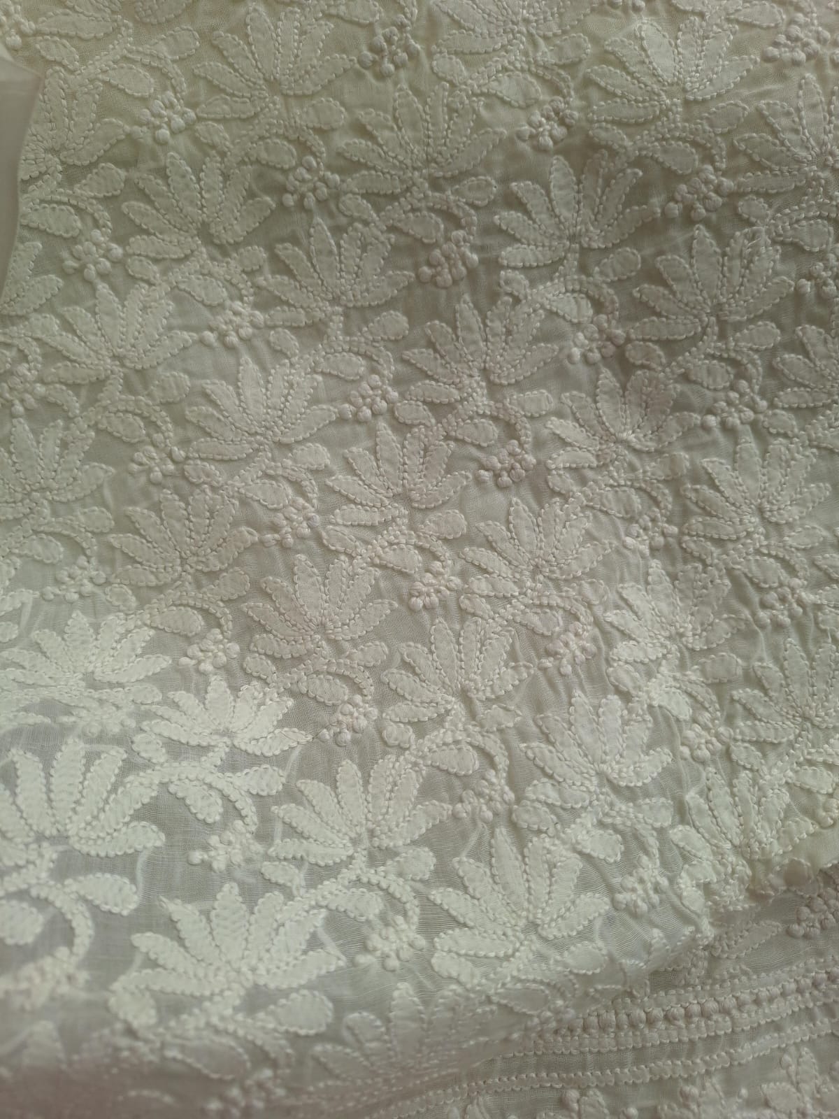 KAMAL Cotton Handcrafted Jaalwork Kurta Fabric