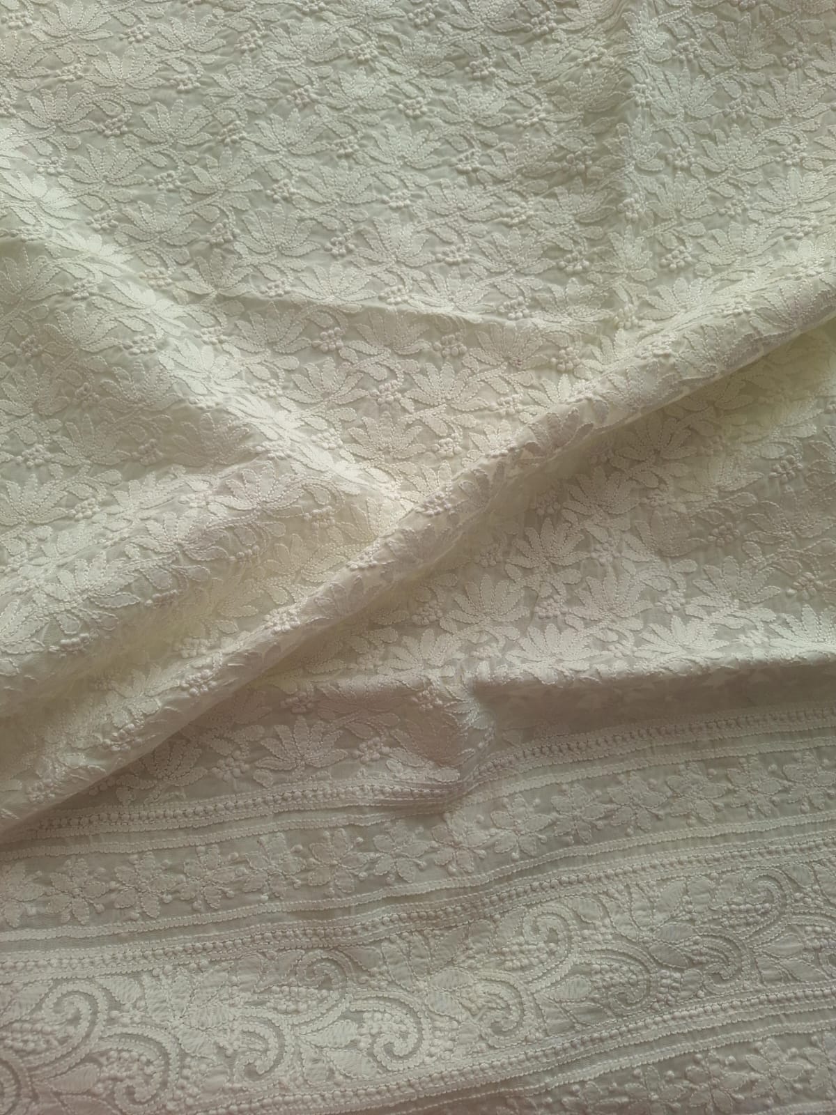 KAMAL Cotton Handcrafted Jaalwork Kurta Fabric