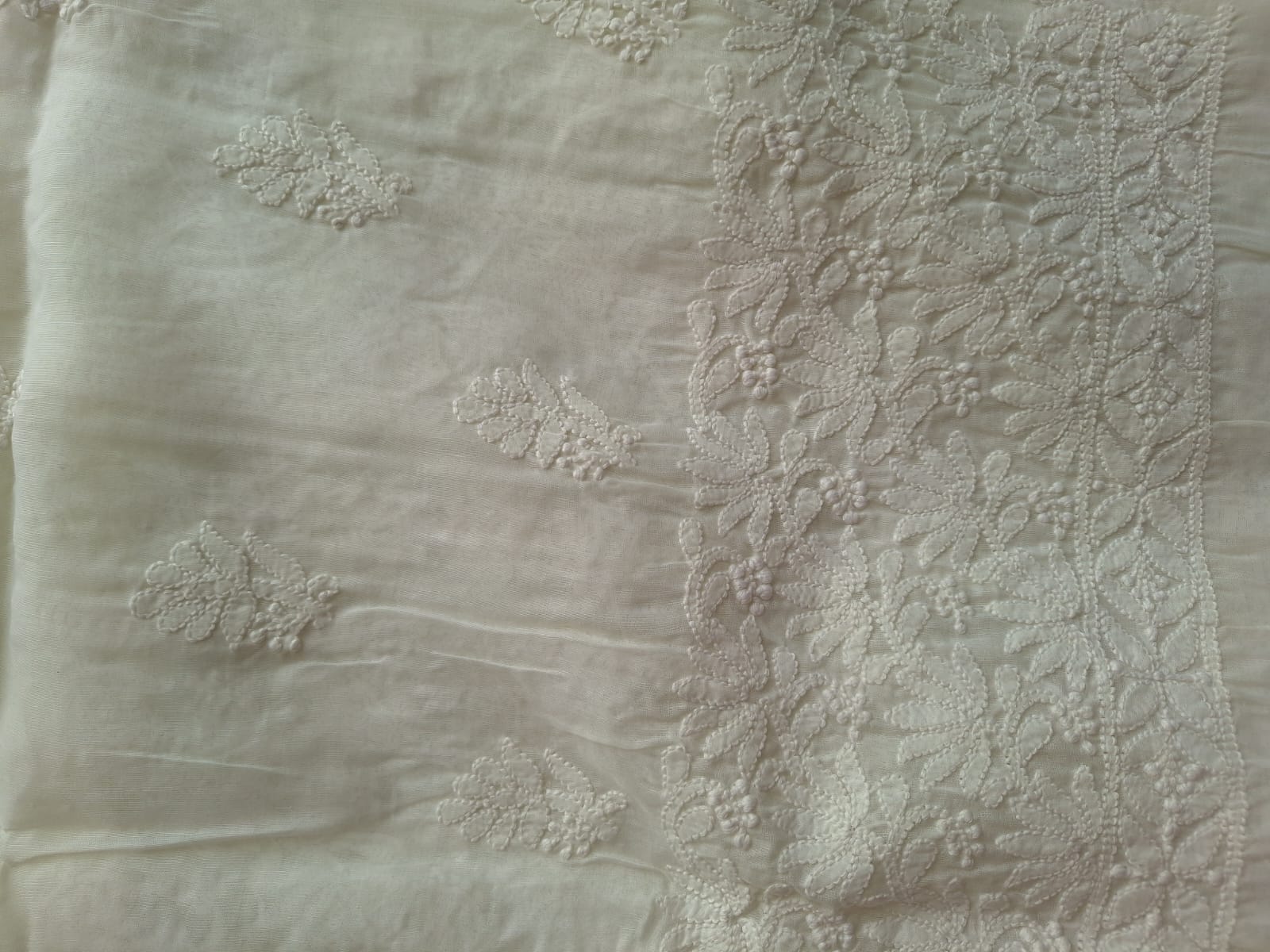 KAMAL Cotton Handcrafted Jaalwork Kurta Fabric