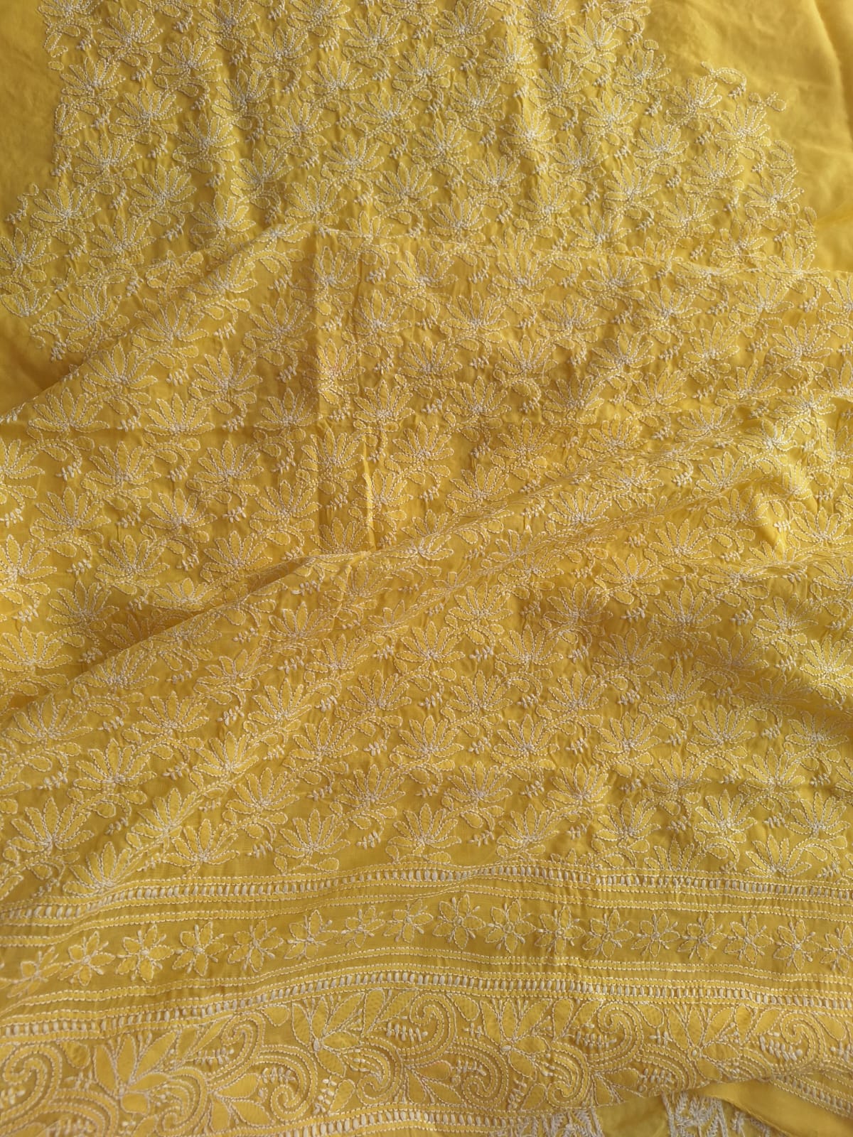 KAMAL Cotton Handcrafted Jaalwork Kurta fabric