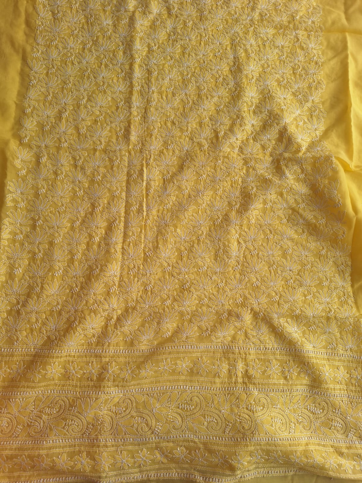 KAMAL Cotton Handcrafted Jaalwork Kurta fabric