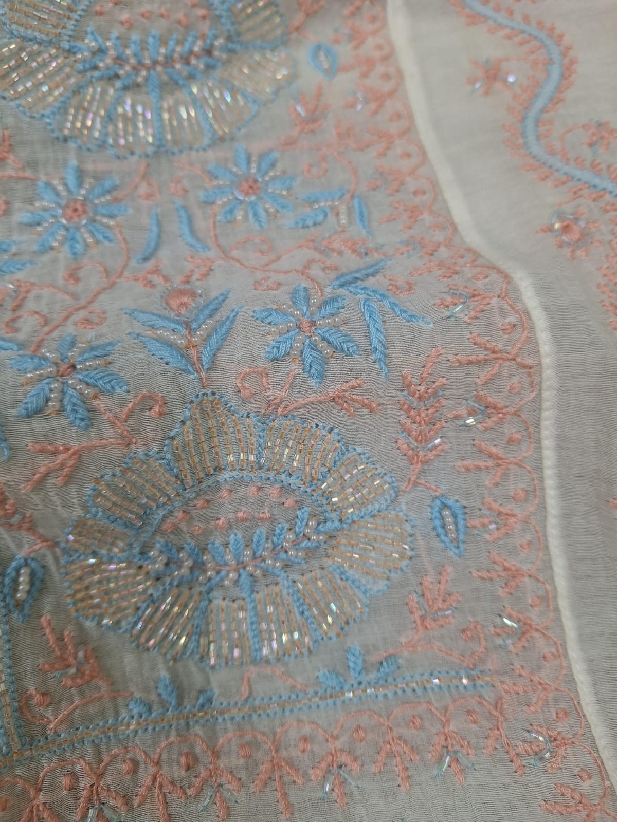 Premium Mul Chanderi Chikankari kurta Dupatta