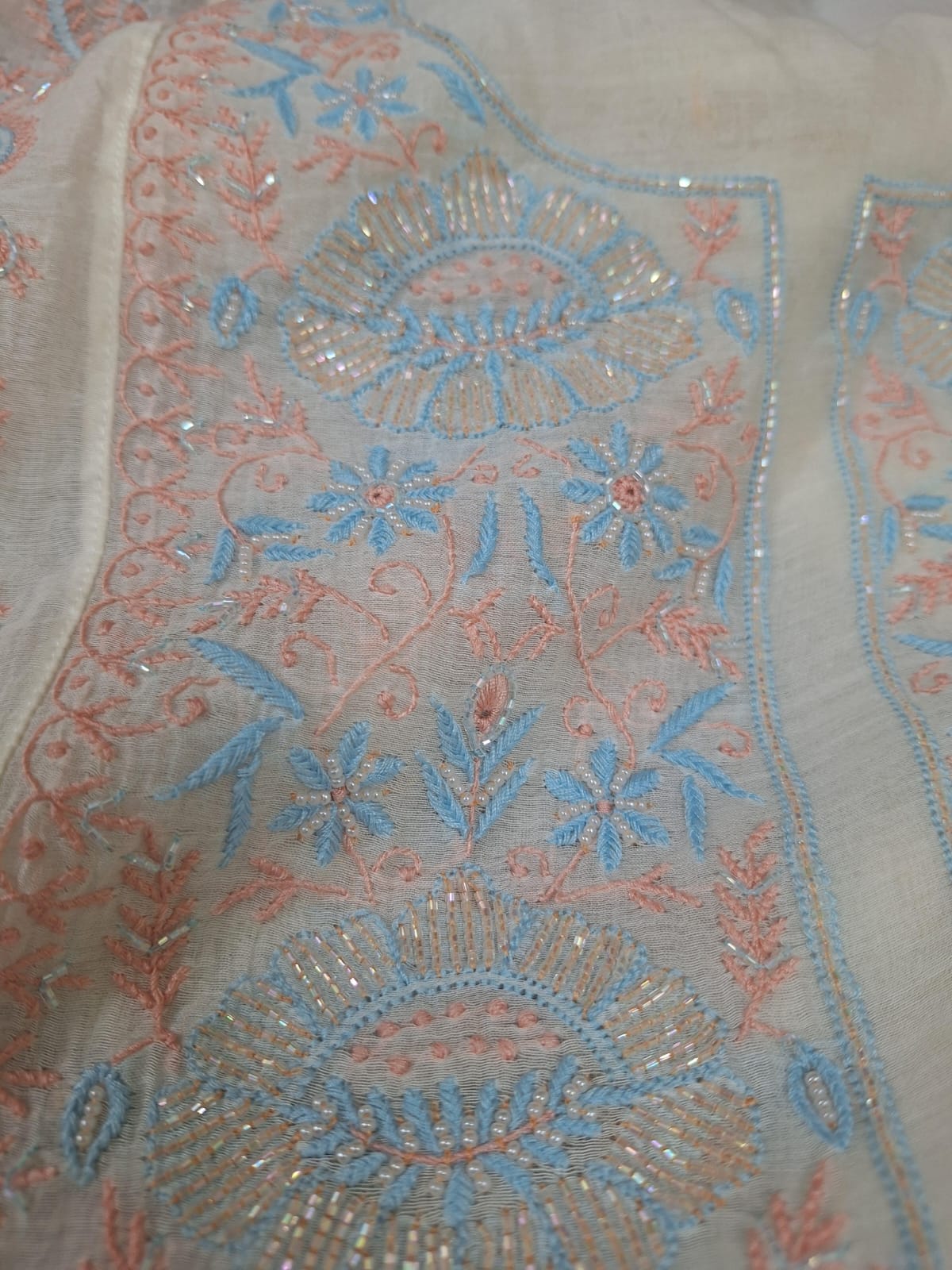 Premium Mul Chanderi Chikankari kurta Dupatta