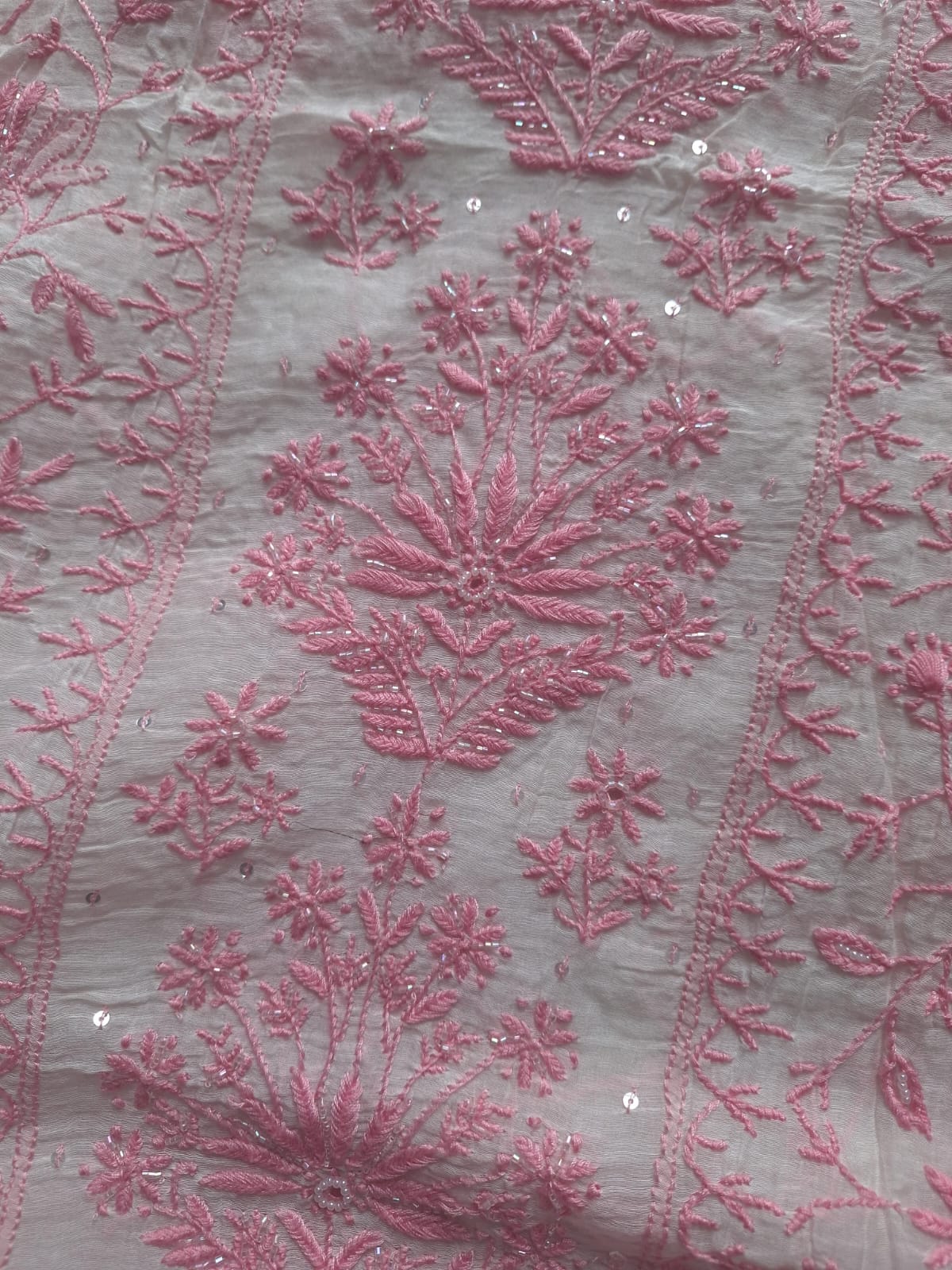 Mul Chanderi kurta dupatta with Fine chikankari and Embellishment