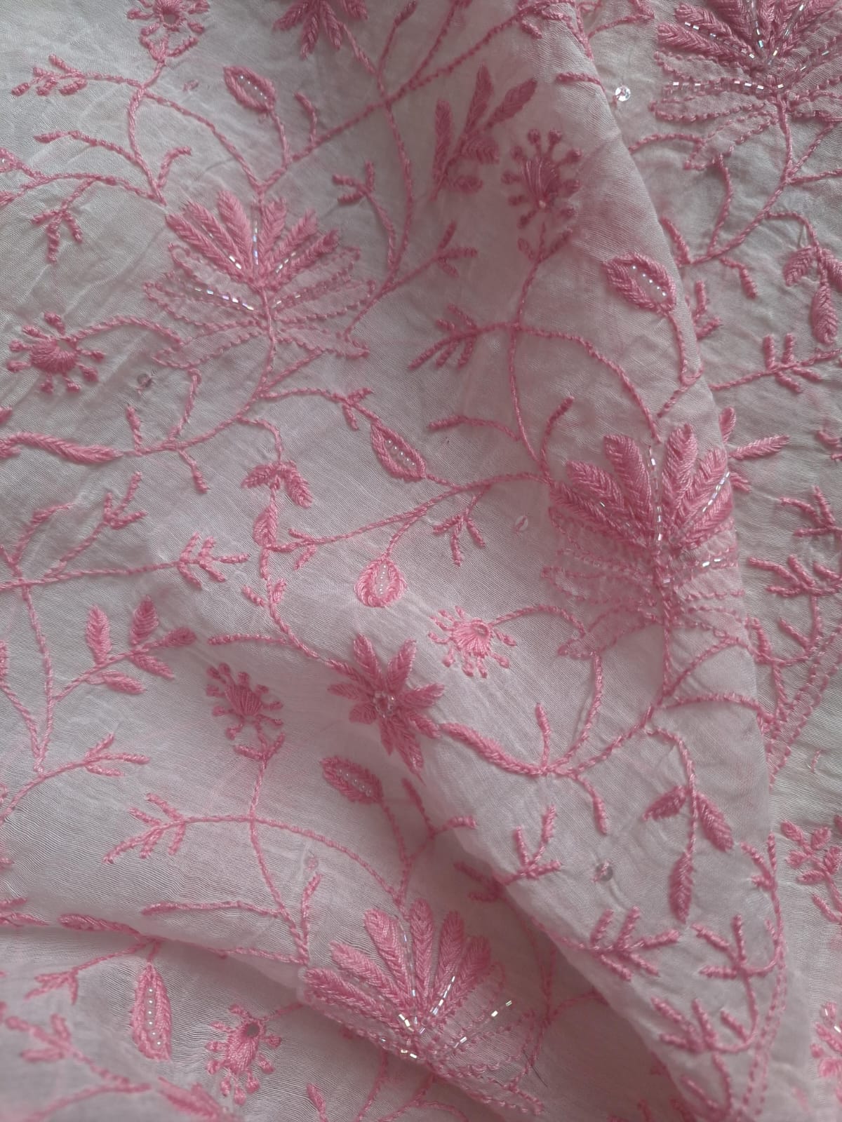 Mul Chanderi kurta dupatta with Fine chikankari and Embellishment