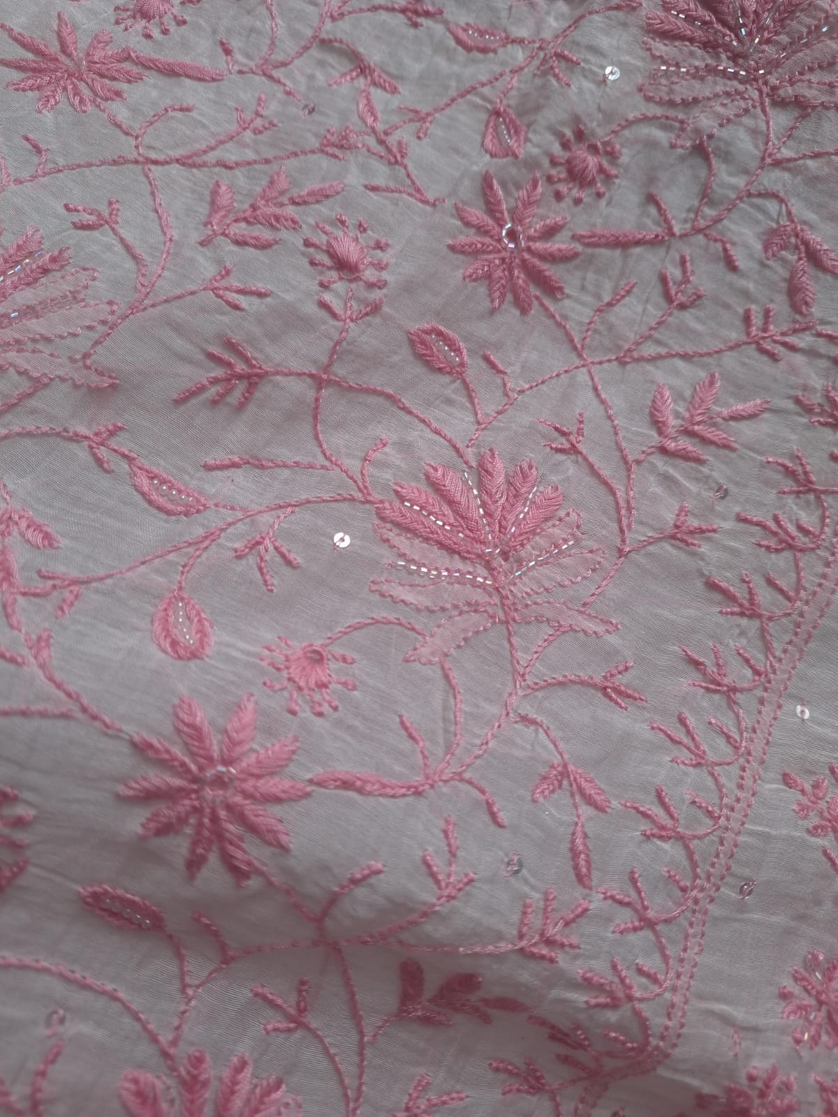 Mul Chanderi kurta dupatta with Fine chikankari and Embellishment