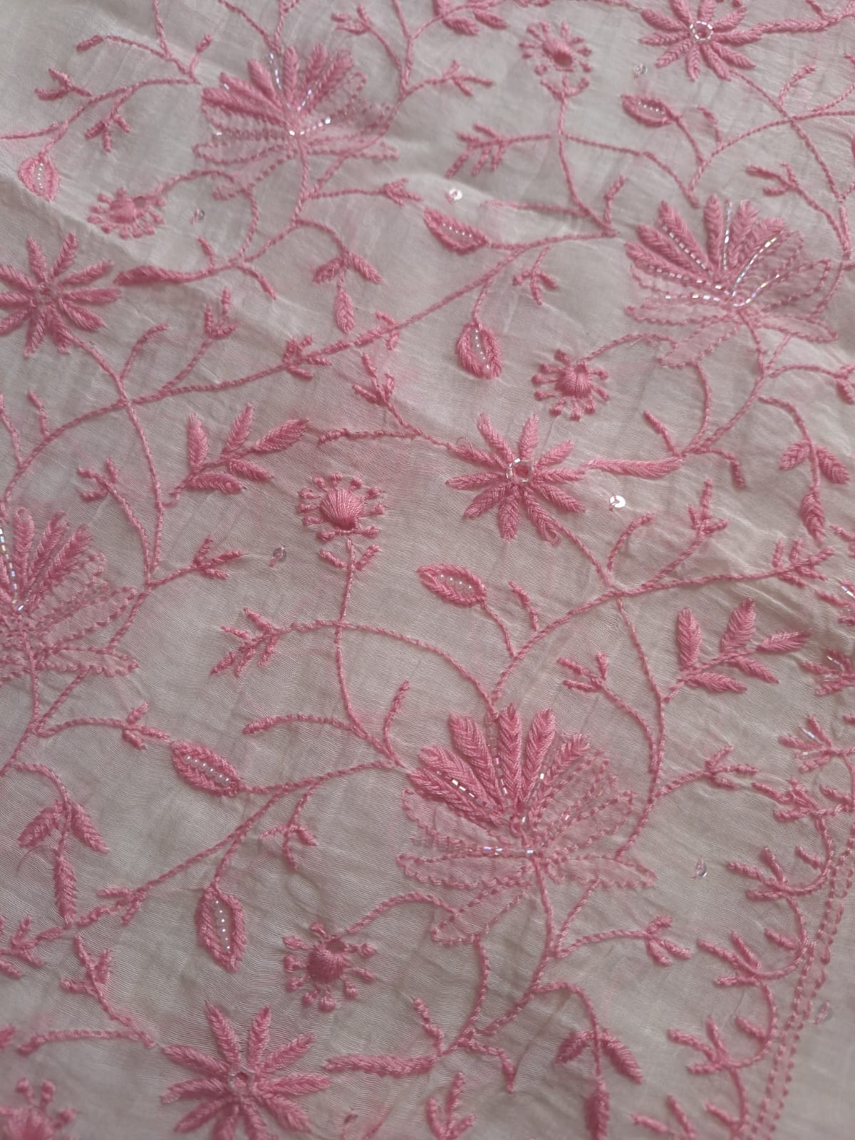 Mul Chanderi kurta dupatta with Fine chikankari and Embellishment