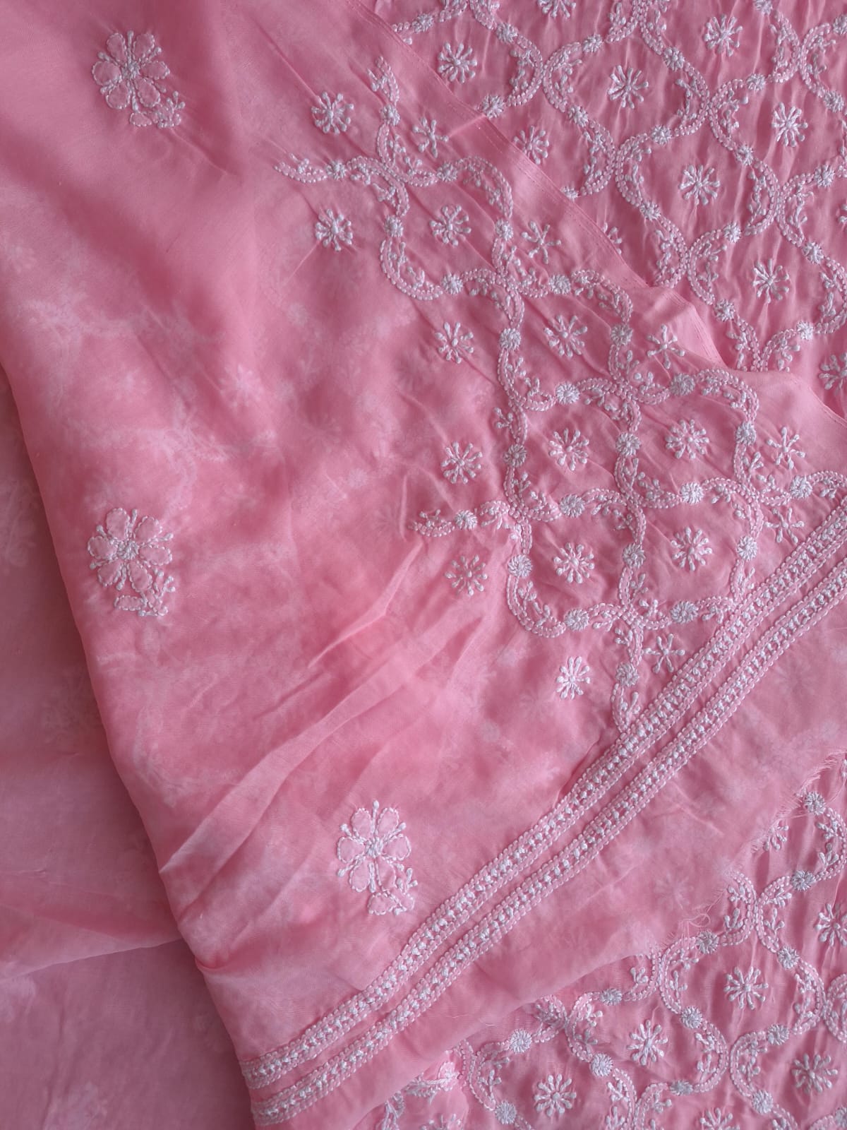 Cotton full suit with Jaalwork Chikankari and cotton dupatta