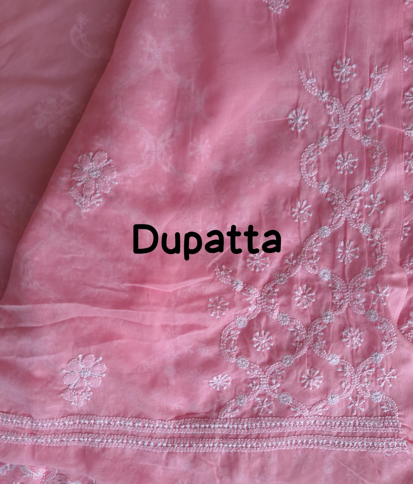 Cotton full suit with Jaalwork Chikankari and cotton dupatta