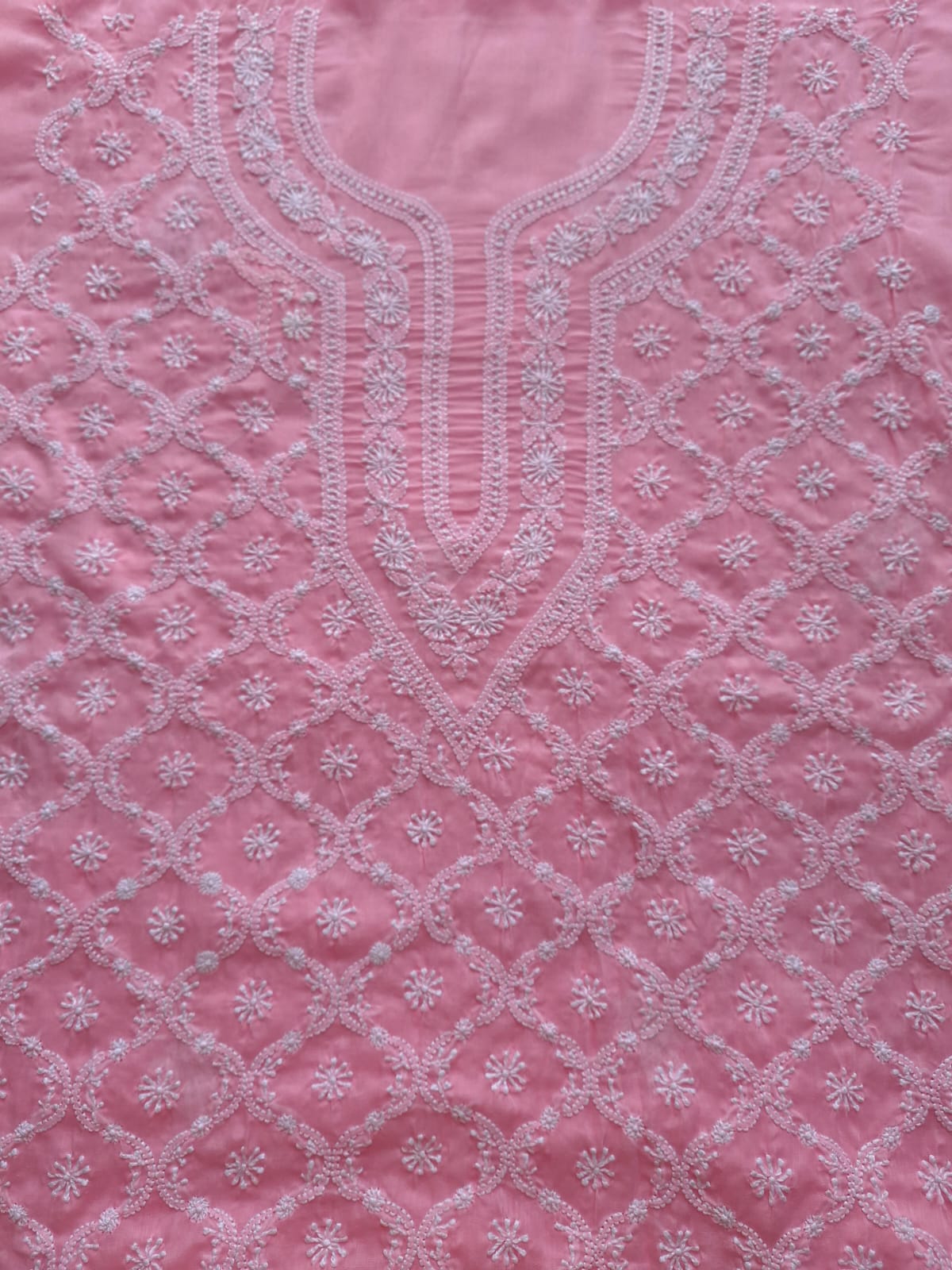 Cotton full suit with Jaalwork Chikankari and cotton dupatta