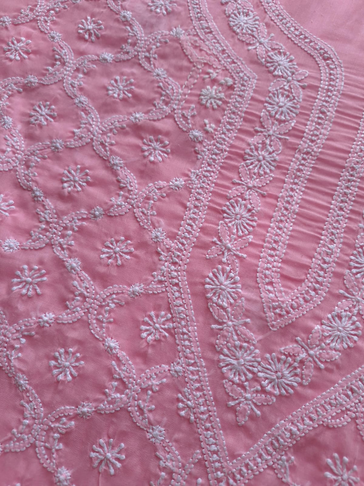 Cotton full suit with Jaalwork Chikankari and cotton dupatta